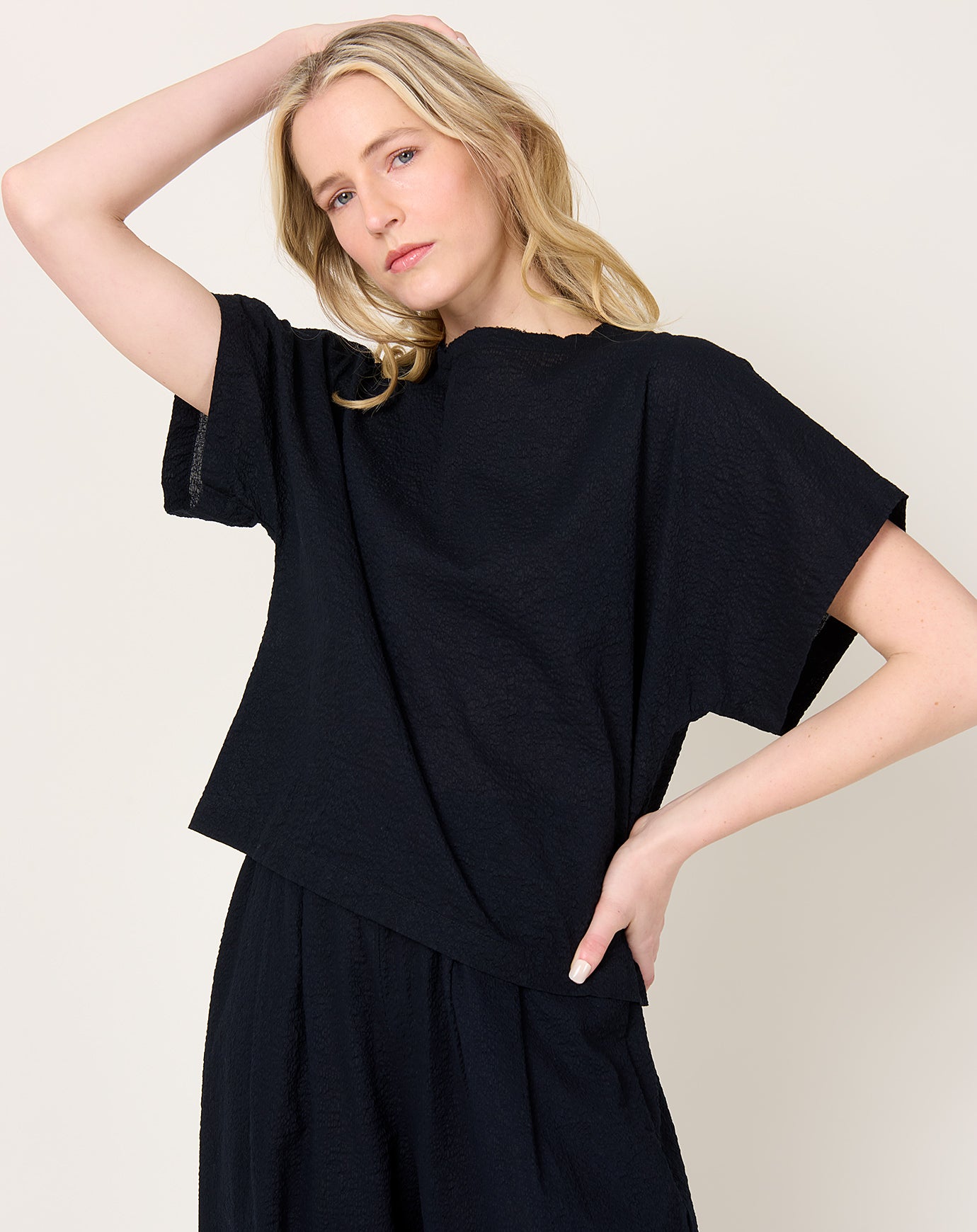 Black Crane Boxed Top in Midnight