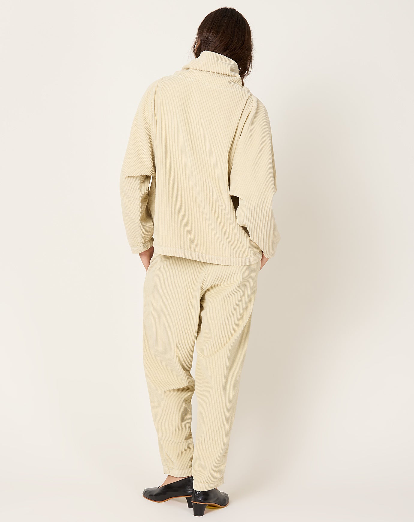 Black Crane Carpenter Pants in Ivory