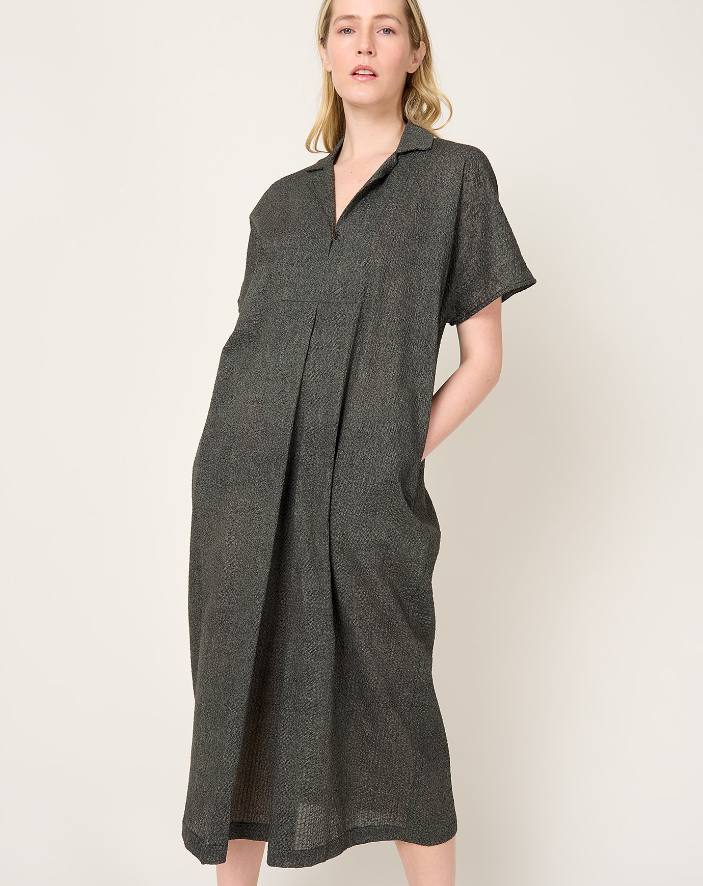 Black Crane Kite Dress in Steel
