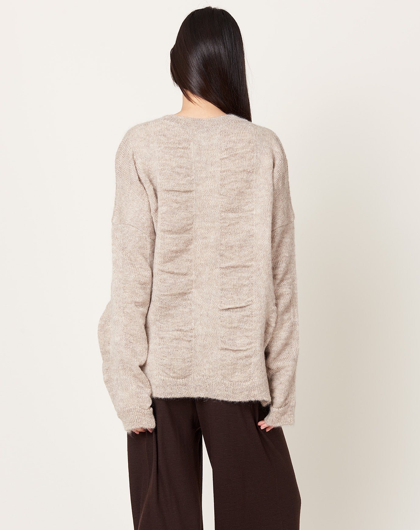 Black Crane Waterfall Sweater in Natural