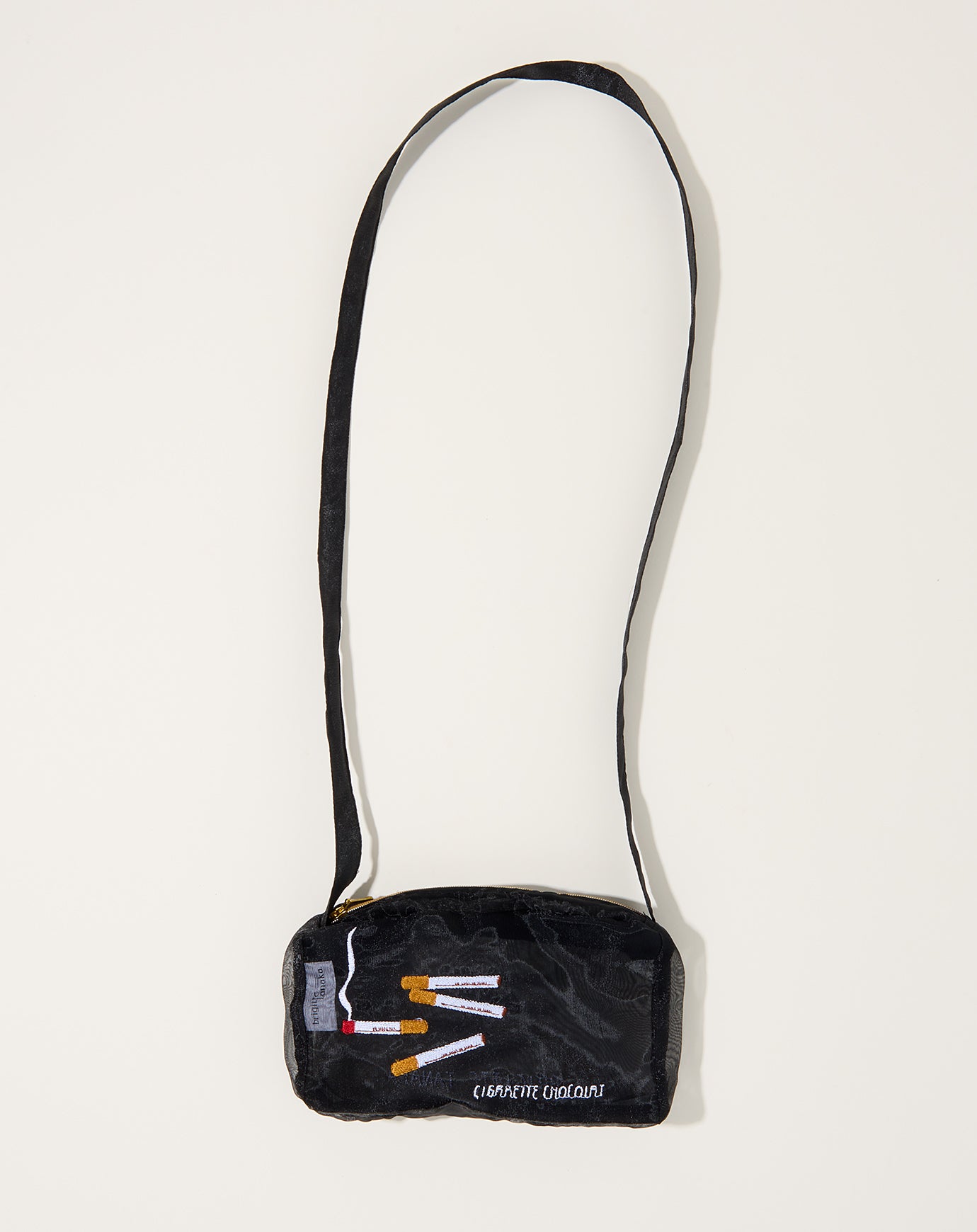 Brigitte Tanaka Organza Cigarette Crossbody Bag in Chocolate