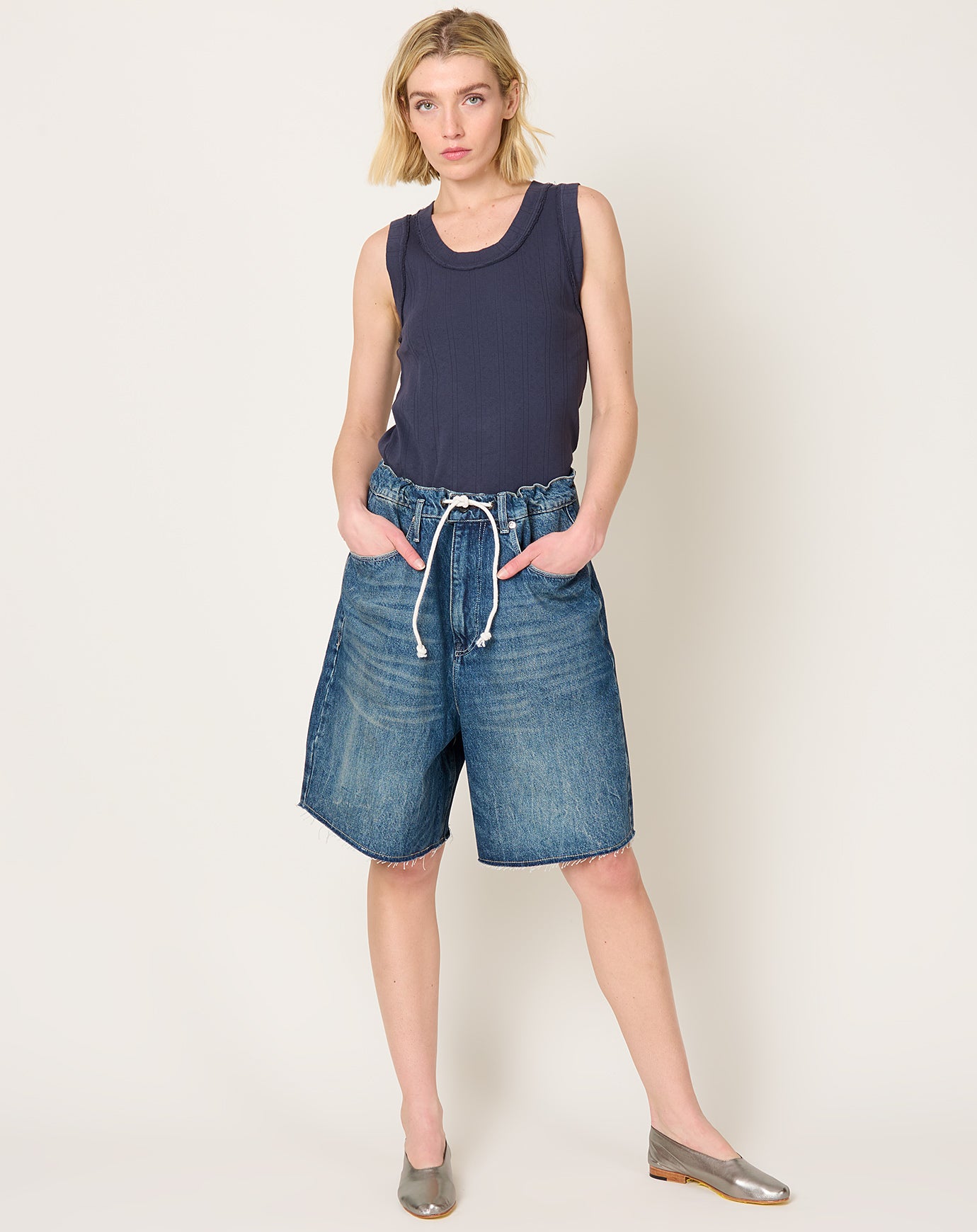 Camiel Fortgens Big Shorts in Vintage Wash Denim