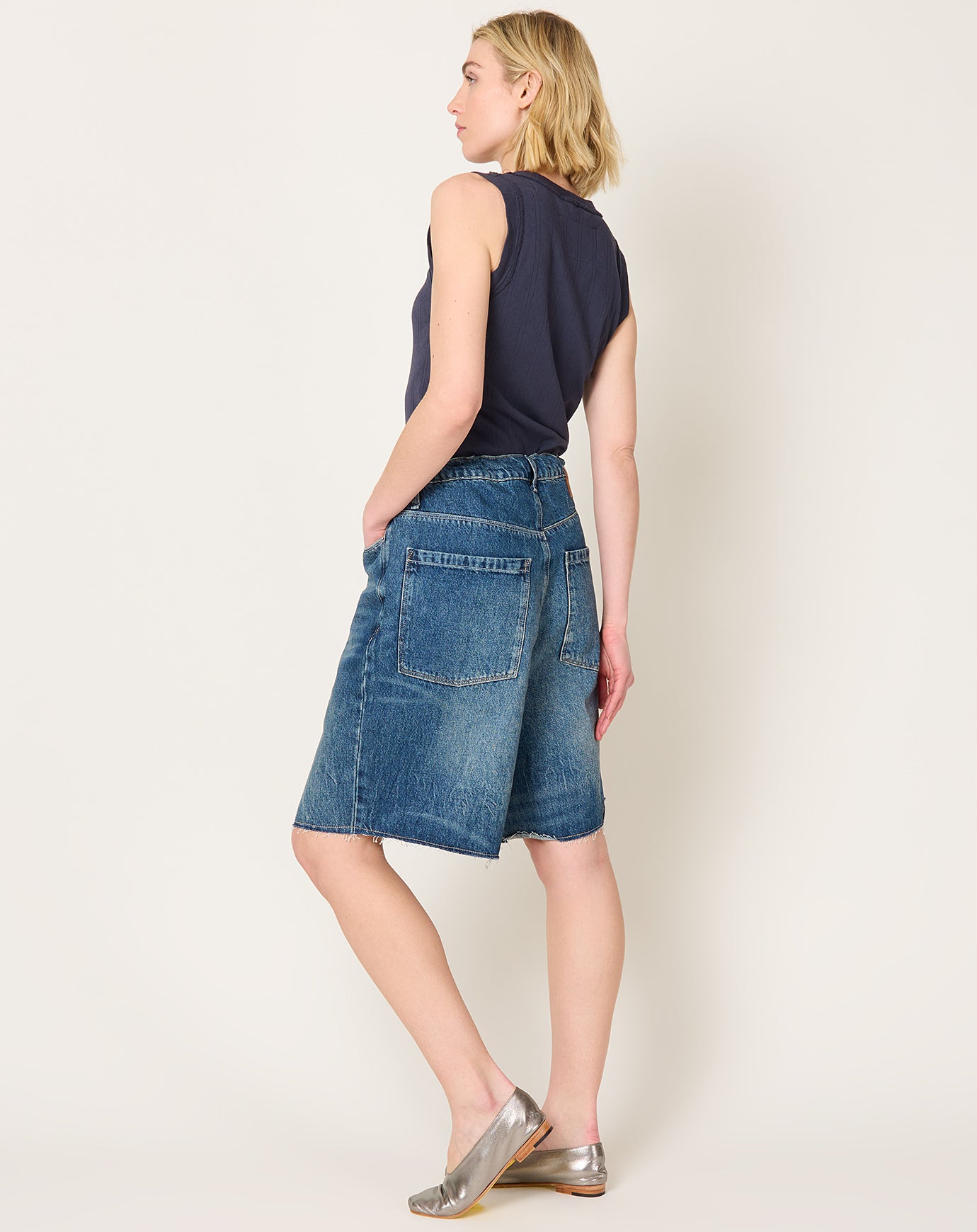 Camiel Fortgens Big Shorts in Vintage Wash Denim