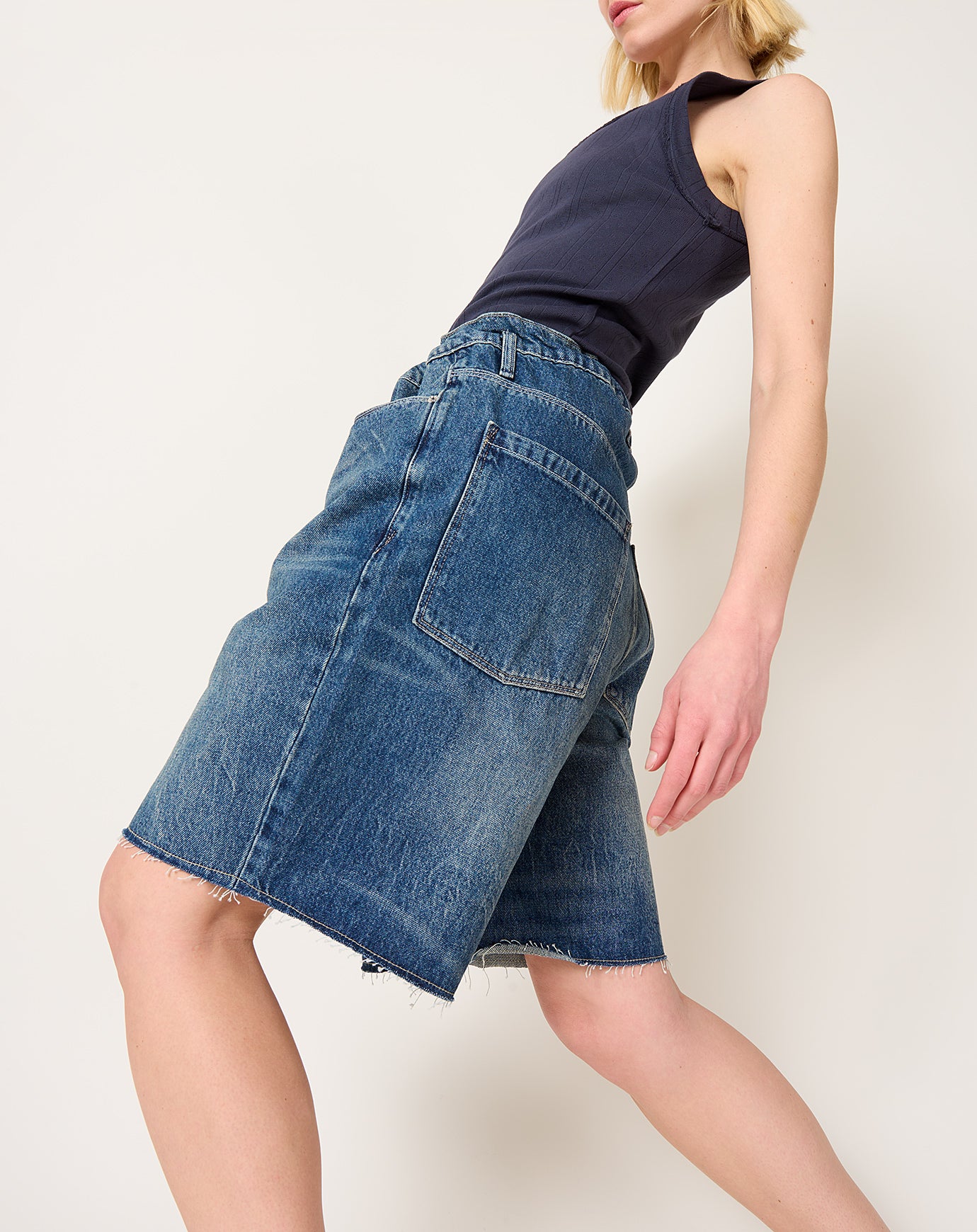 Camiel Fortgens Big Shorts in Vintage Wash Denim