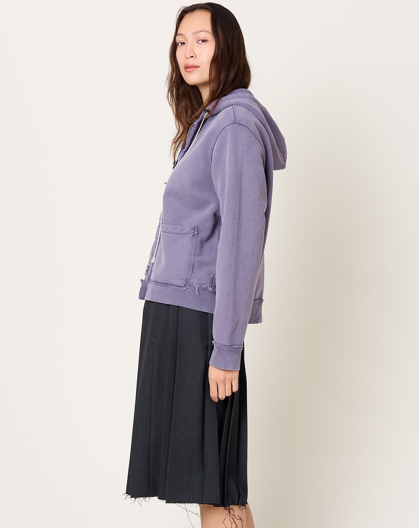 Camiel Fortgens Fitted Zip Hoodie in Dark Purple