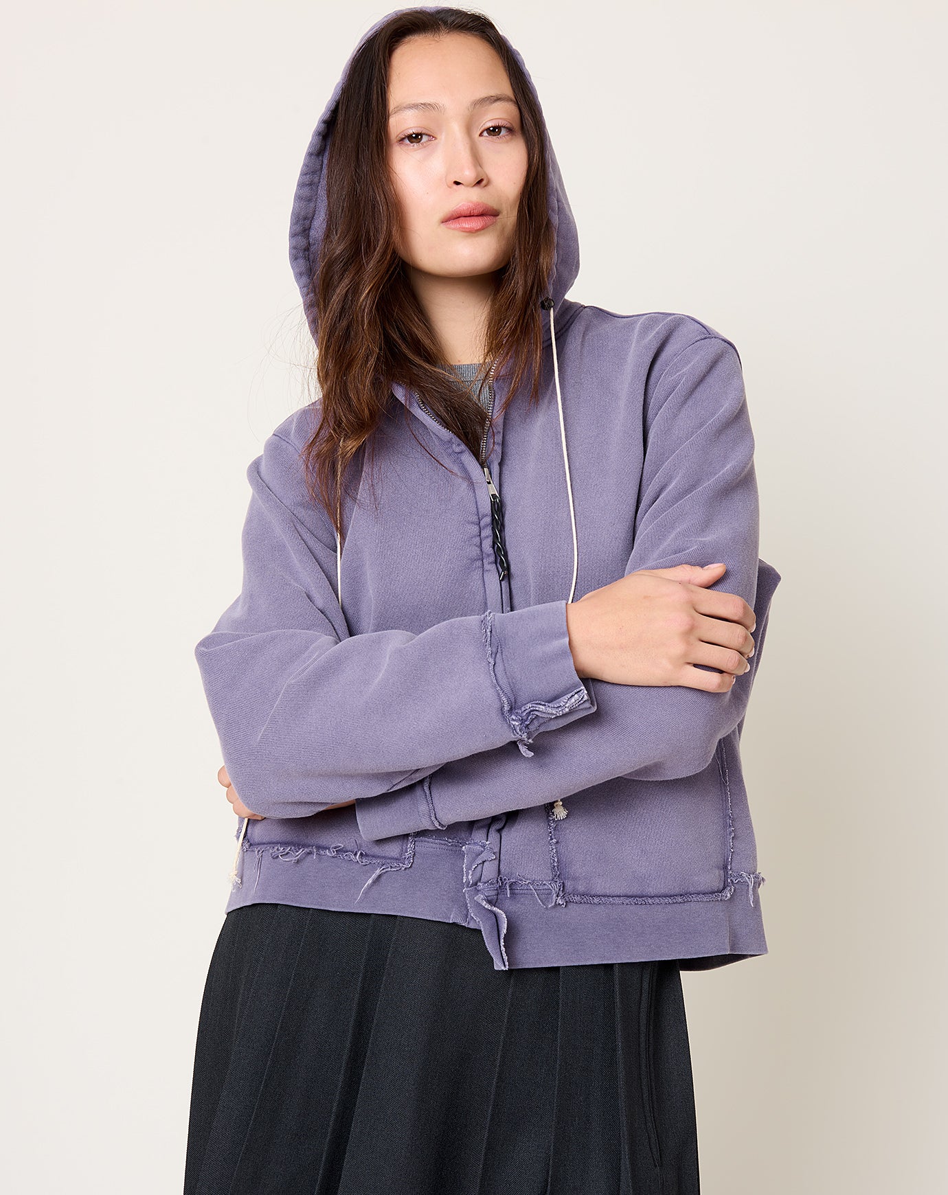 Camiel Fortgens Fitted Zip Hoodie in Dark Purple