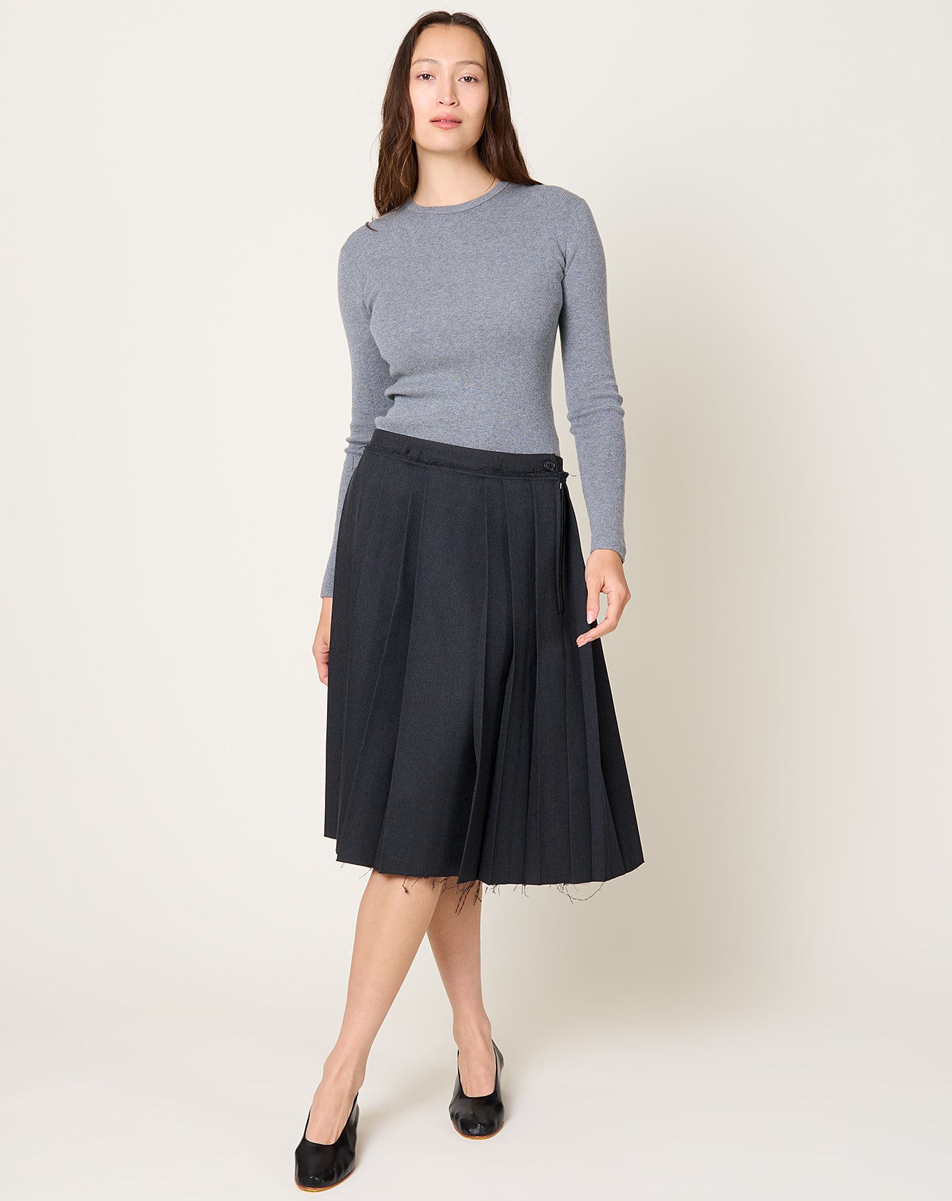 Camiel Fortgens Pleat Skirt in Grey