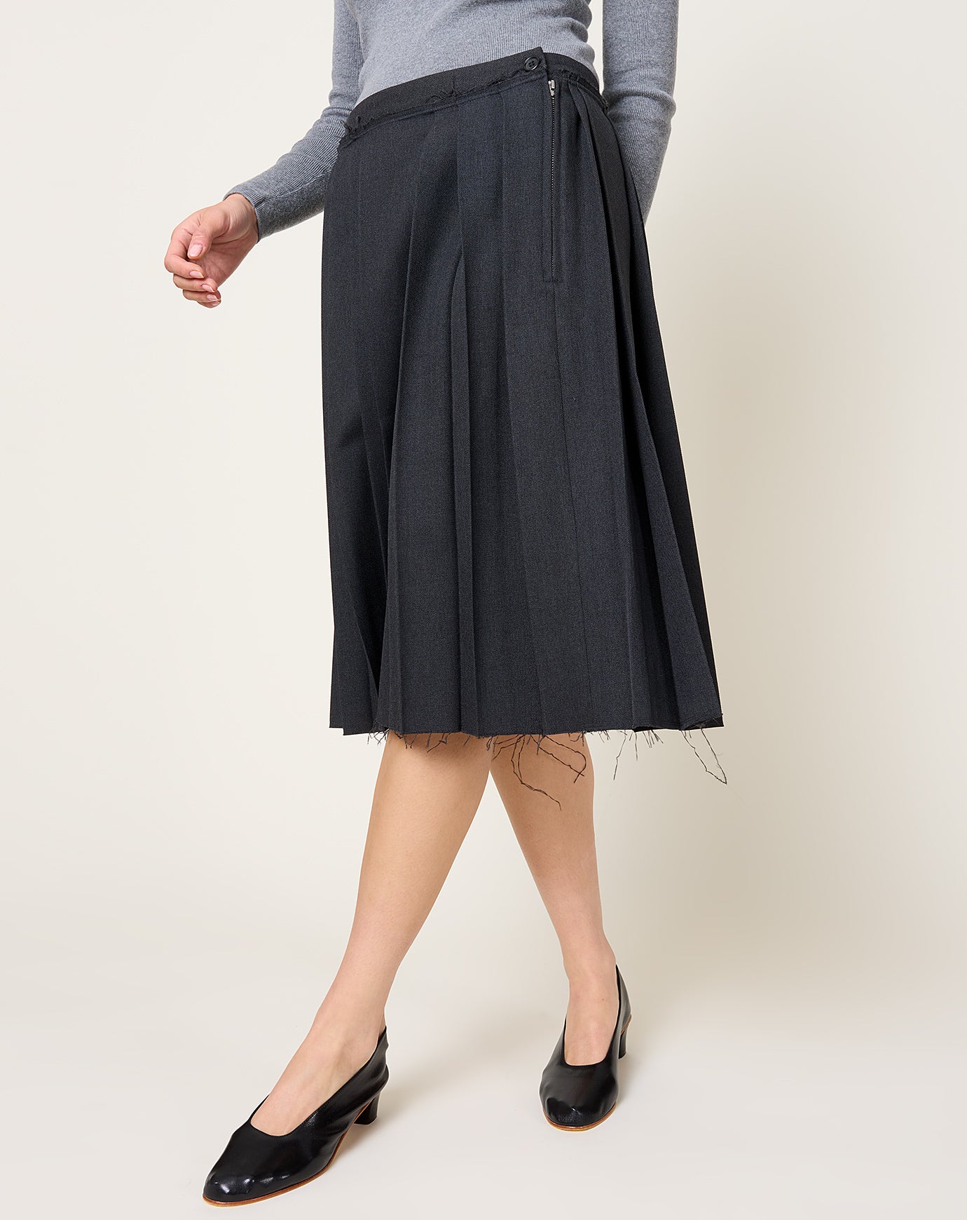 Camiel Fortgens Pleat Skirt in Grey