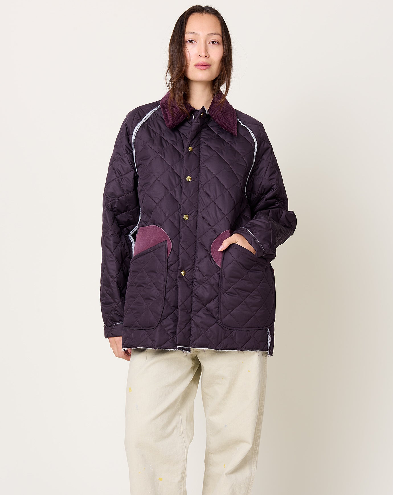 Camiel Fortgens Quilted Coach Jacket in Purple