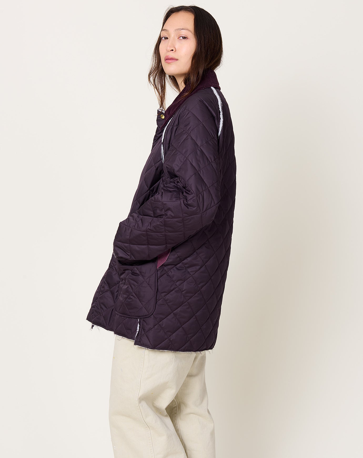 Camiel Fortgens Quilted Coach Jacket in Purple