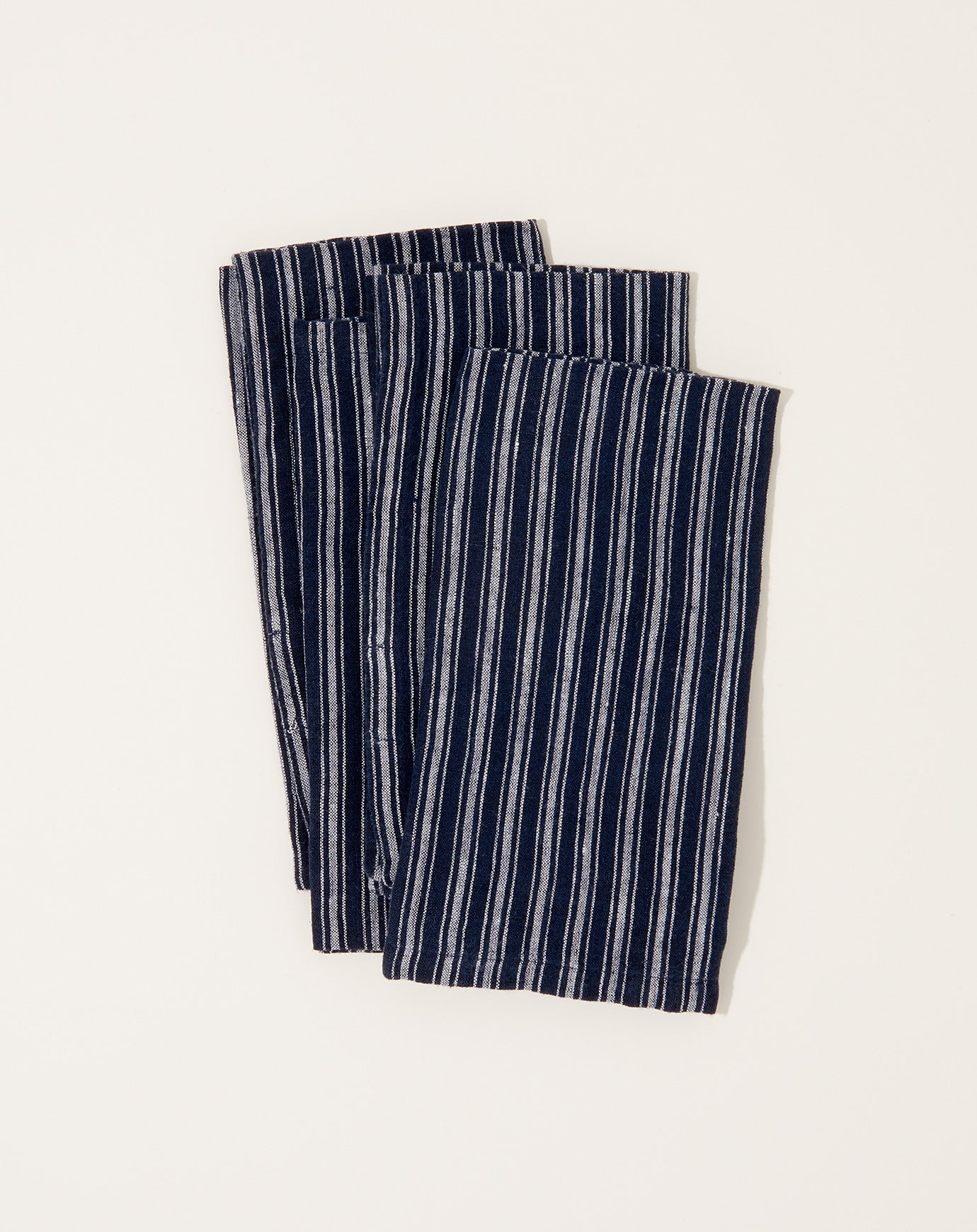 Caravan Boat Stripe Linen Napkins in Indigo and White, Set of 4