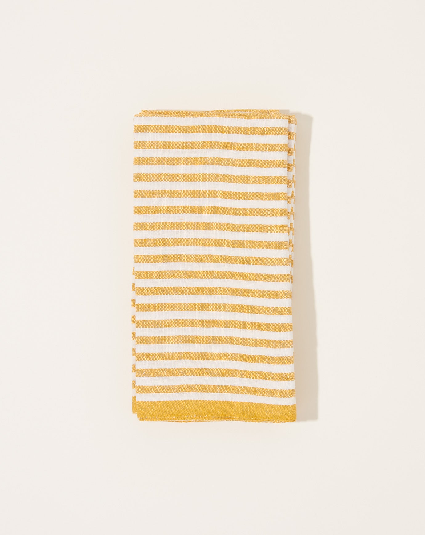 Caravan Ticking Stripe Napkin in Mustard, Set of 4