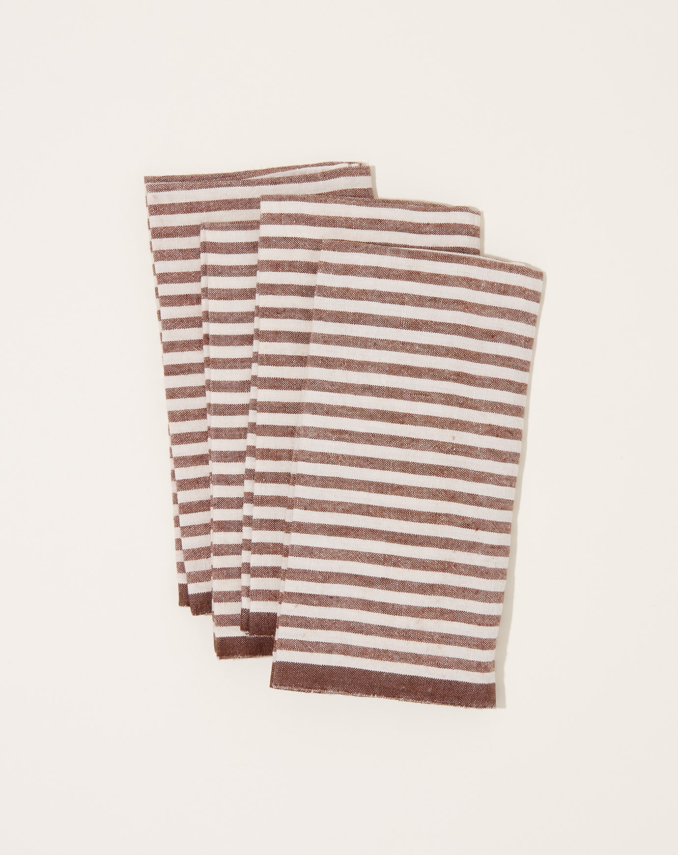 Set of Four Ticking Stripe Napkin in Walnut