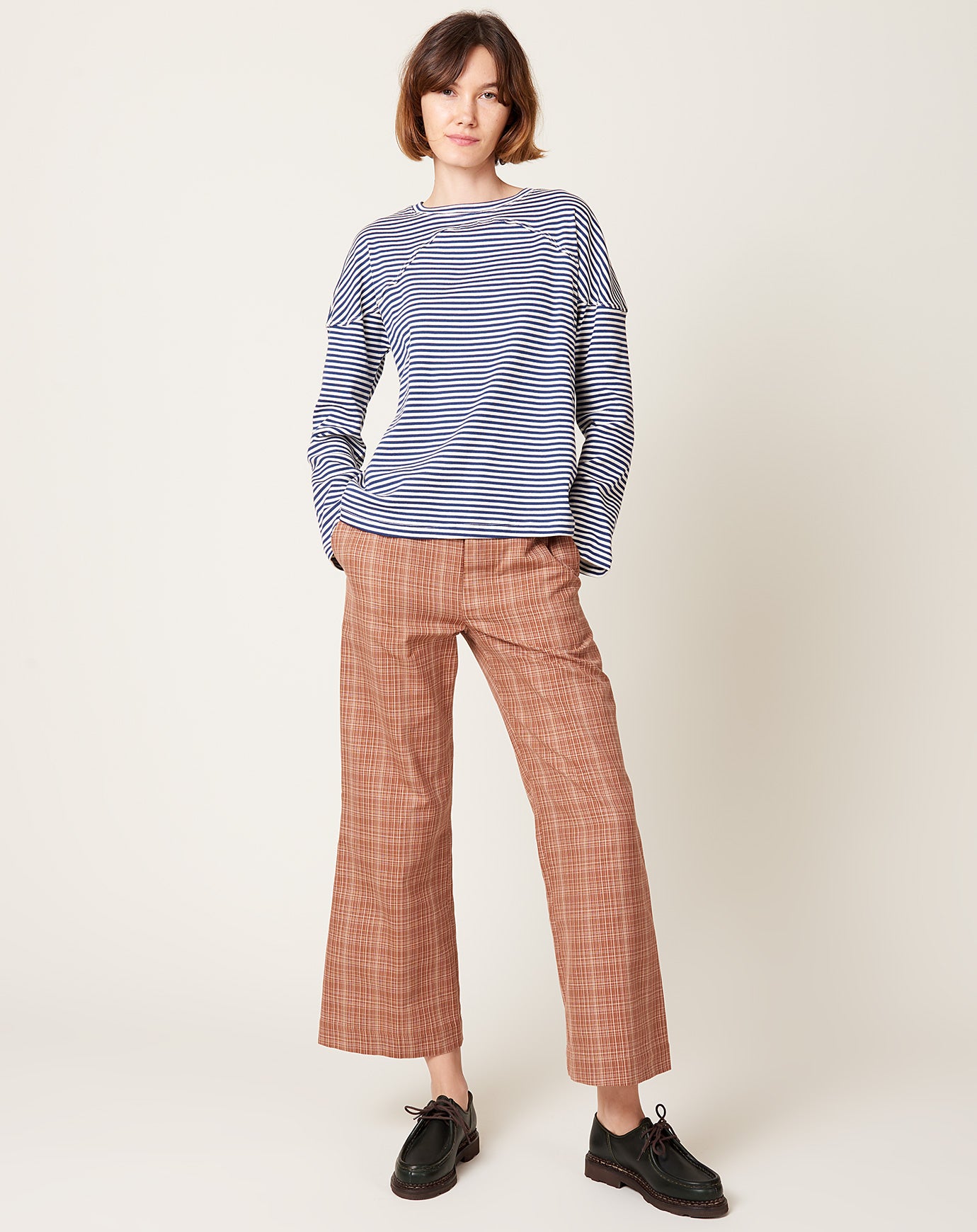 Caron Callahan Bella Pant in Auburn Pencil Plaid