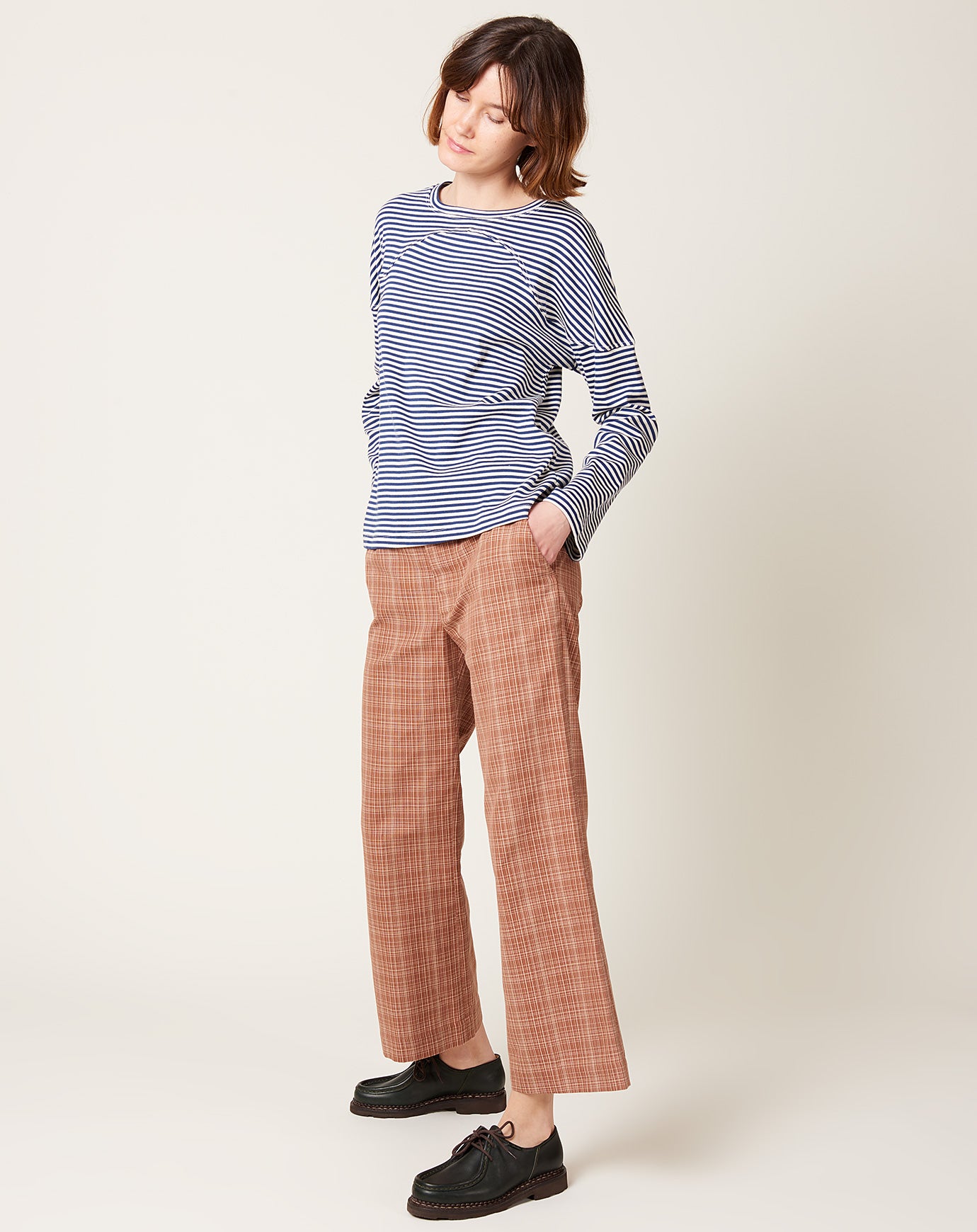 Caron Callahan Bella Pant in Auburn Pencil Plaid