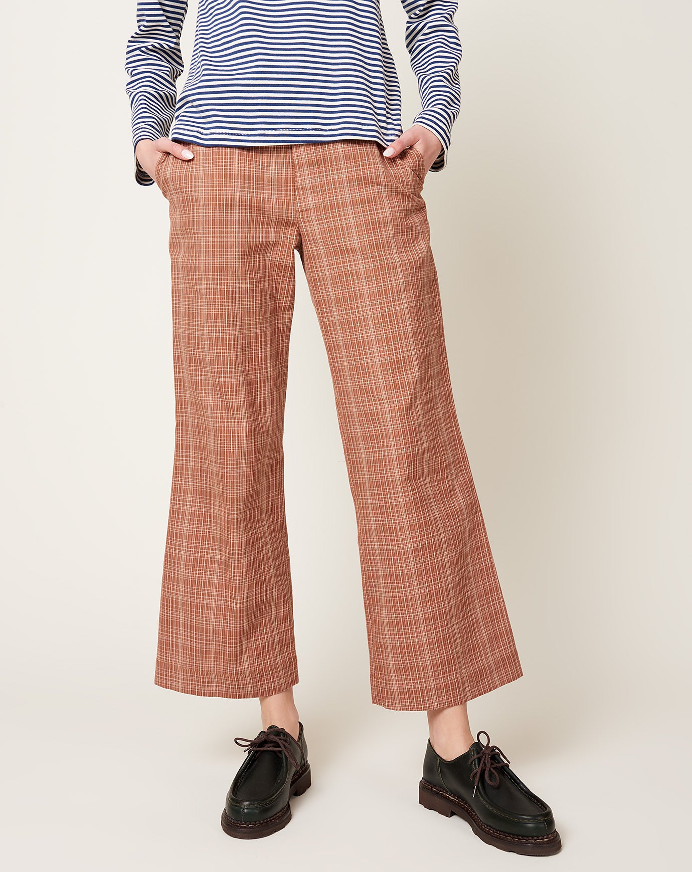 Caron Callahan Bella Pant in Auburn Pencil Plaid