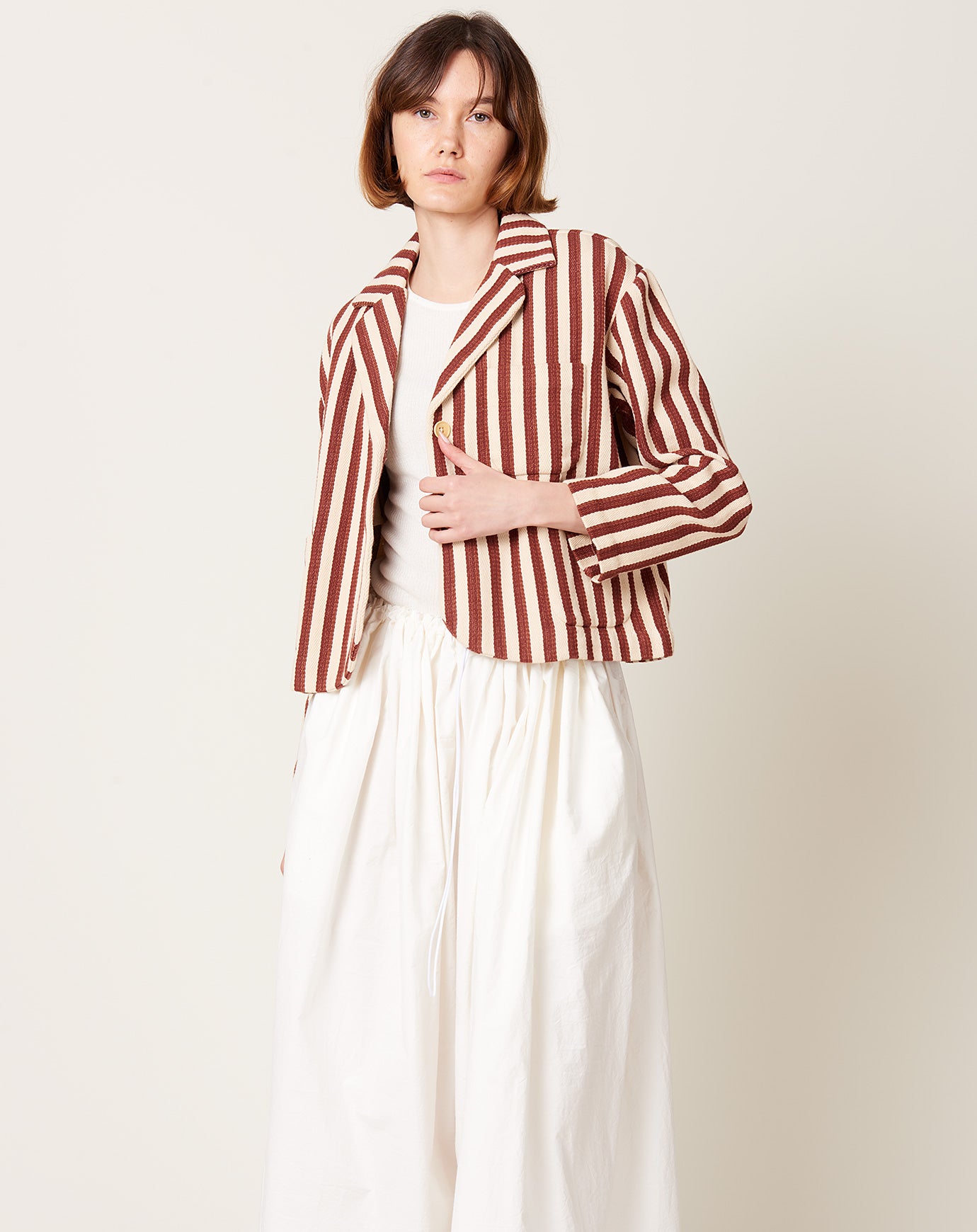 Caron Callahan Bernay Jacket in Auburn Stripe