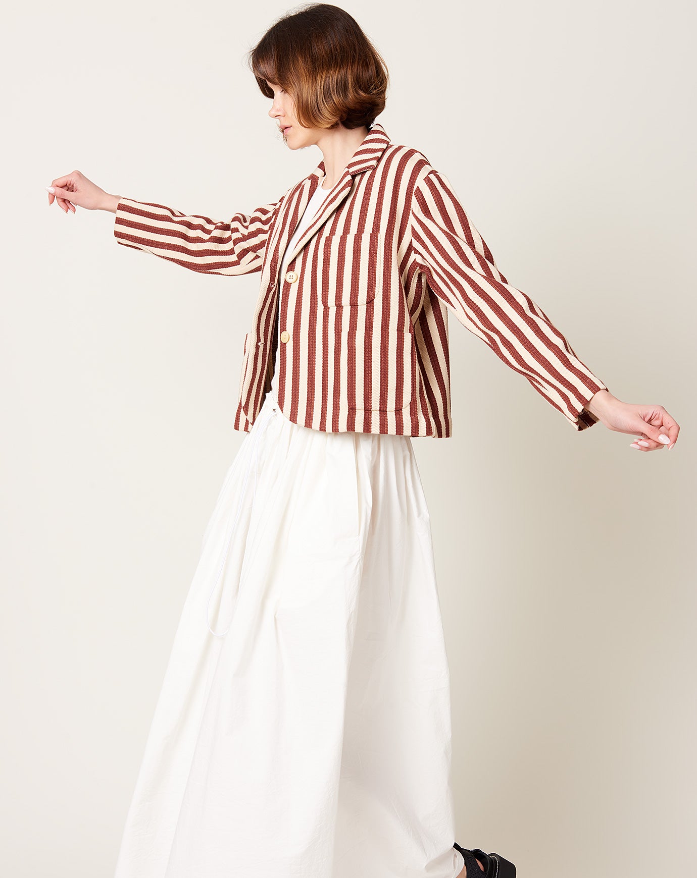 Caron Callahan Bernay Jacket in Auburn Stripe