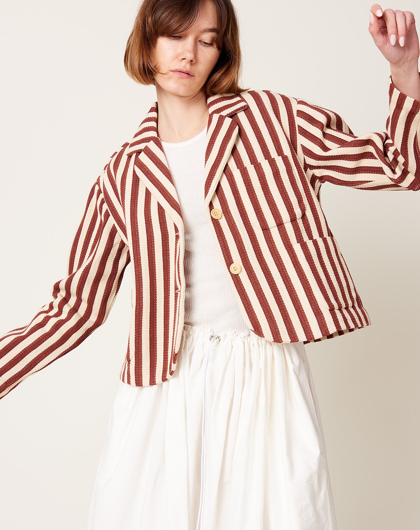 Caron Callahan Bernay Jacket in Auburn Stripe