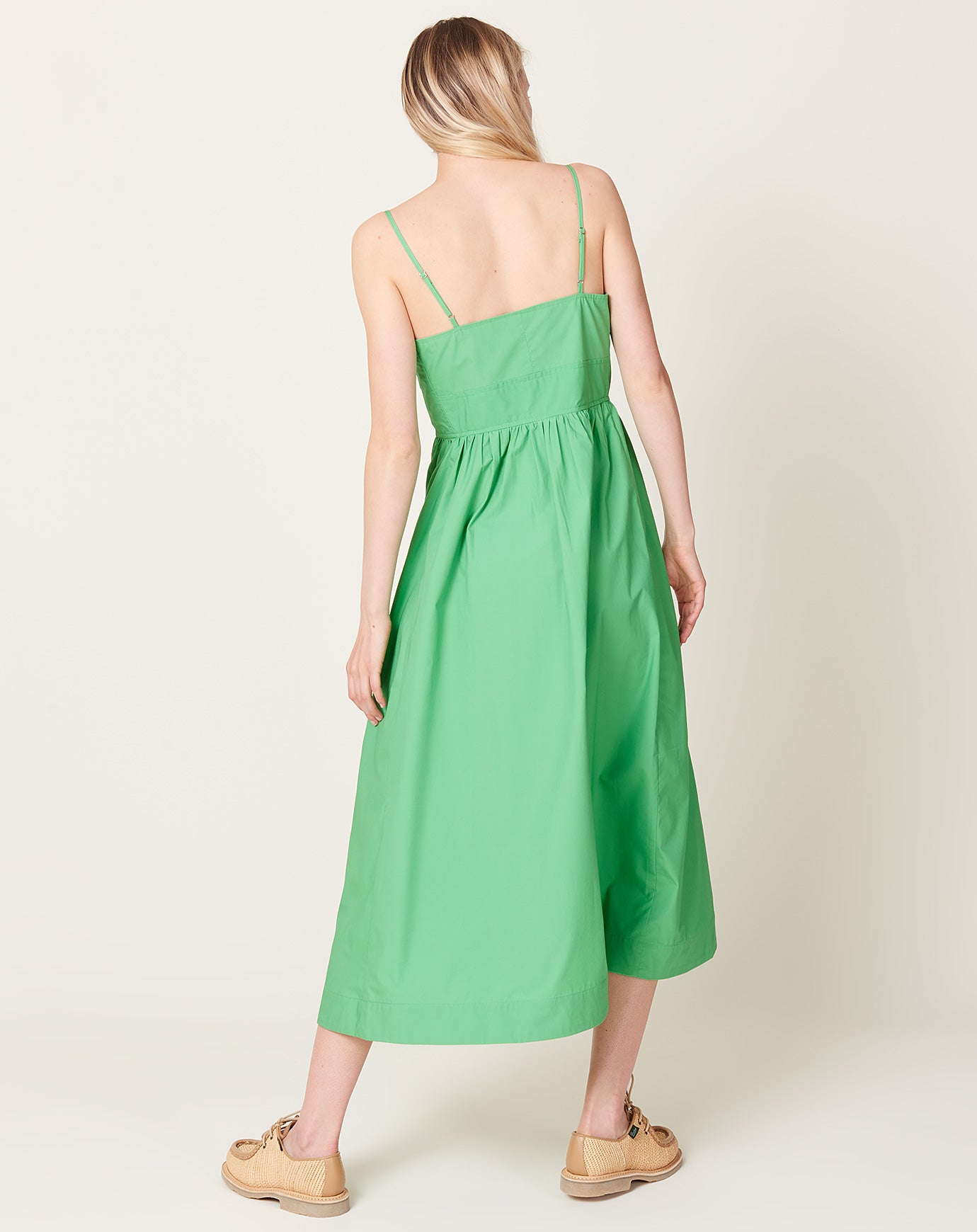 Caron Callahan Lydia Dress in Jade Poplin