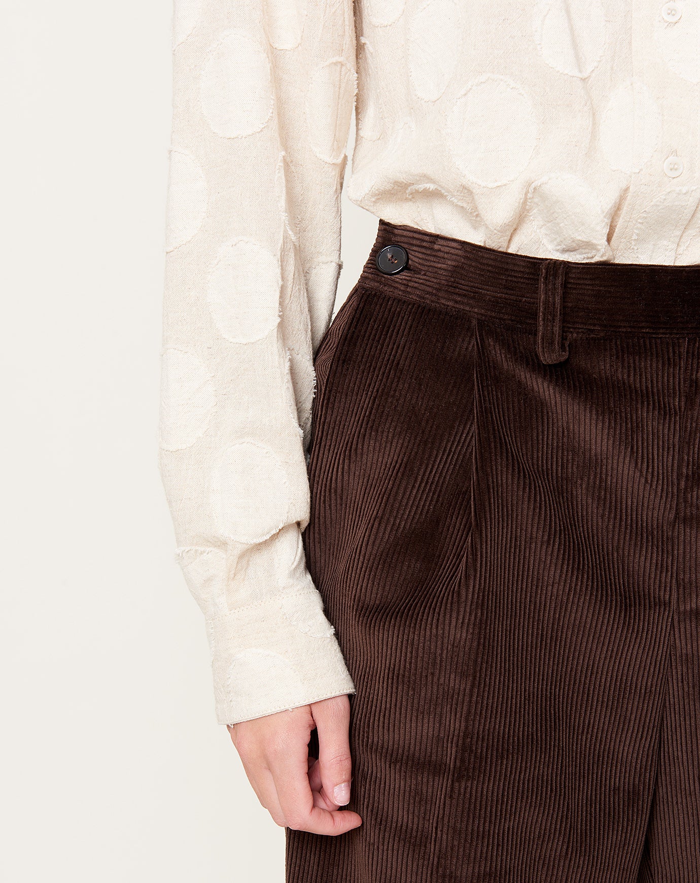 Cawley 8 Wale British Cord Sibyl Trouser in Chocolate