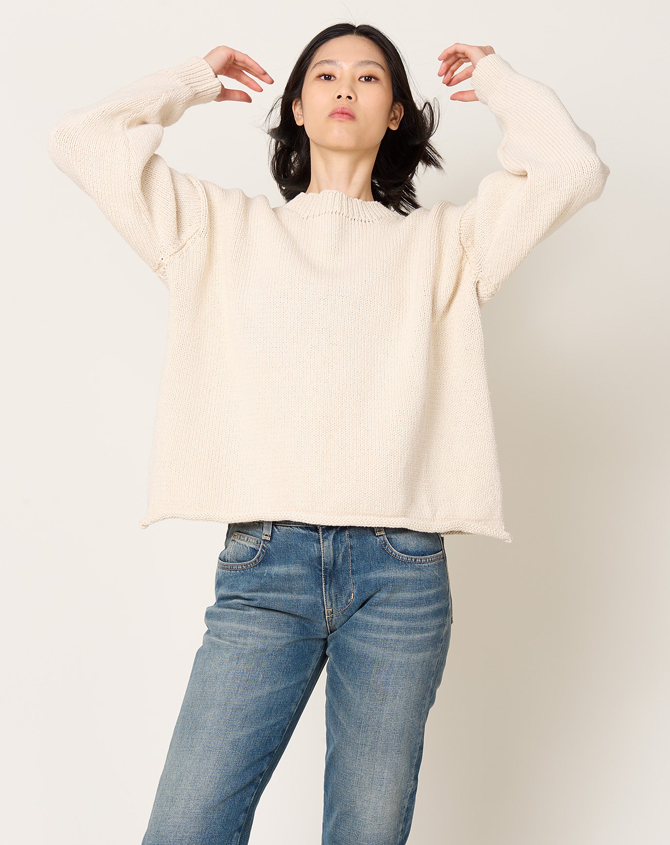 Cawley Abel Crewneck Pullover in Ecru