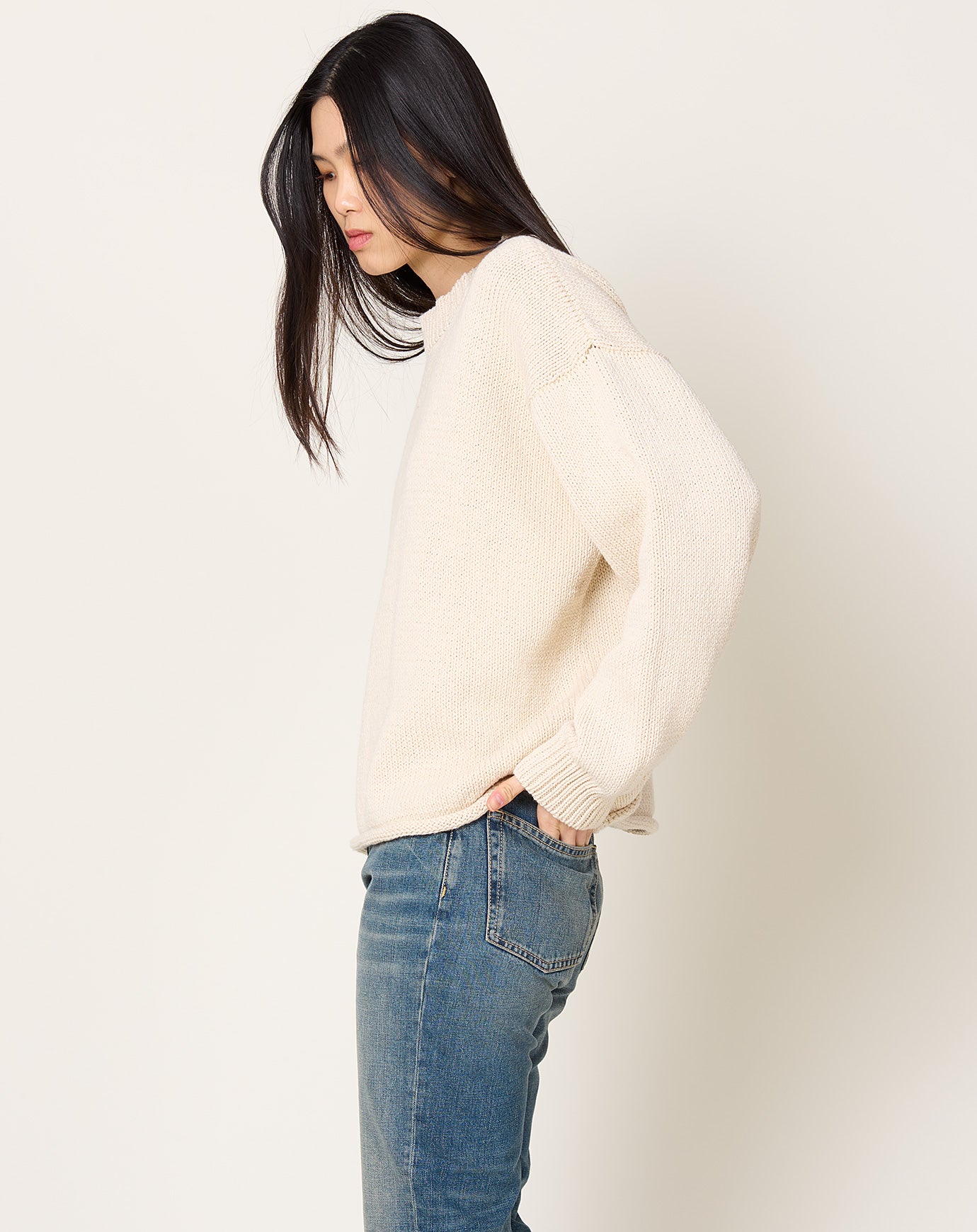 Cawley Abel Crewneck Pullover in Ecru