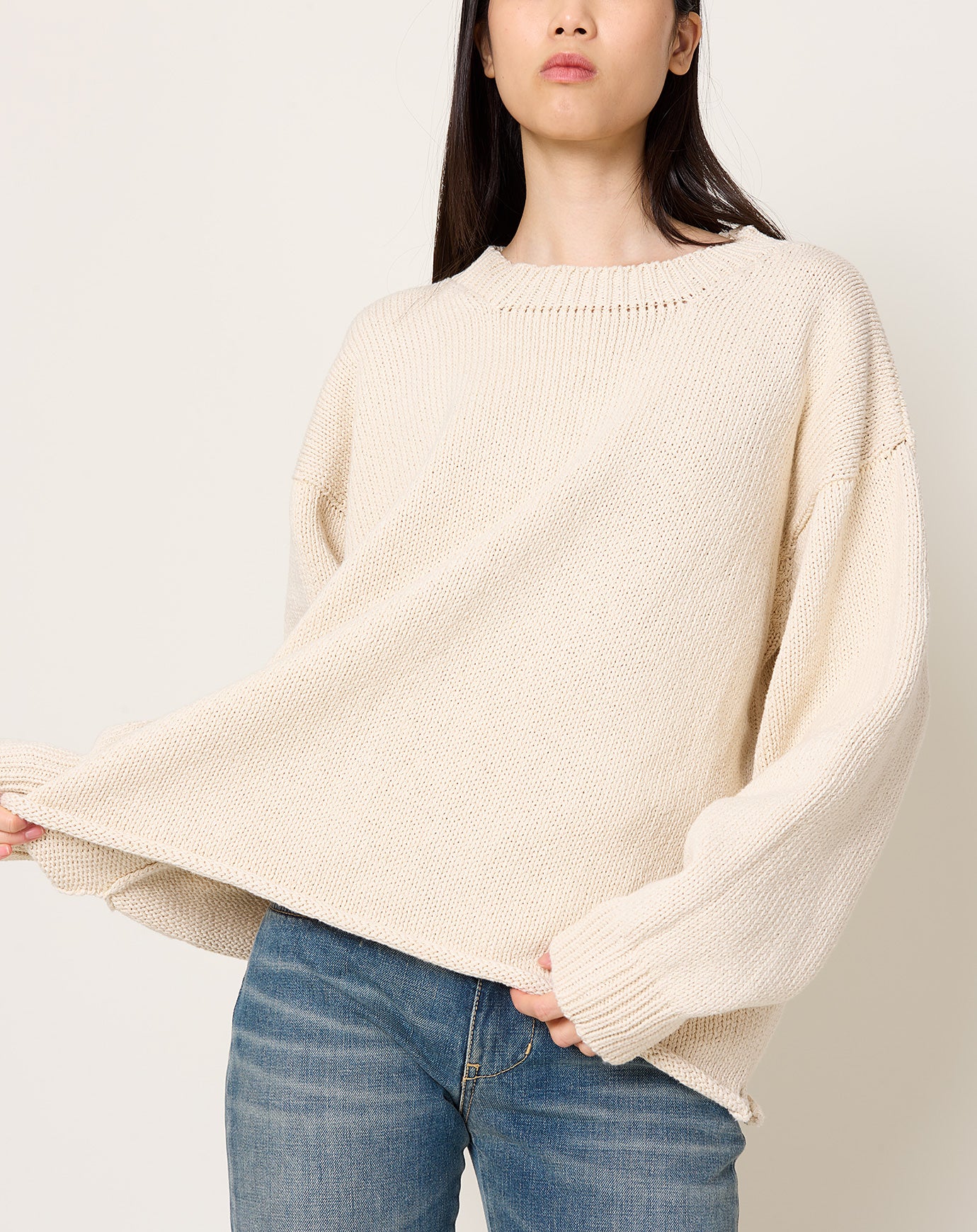 Cawley Abel Crewneck Pullover in Ecru