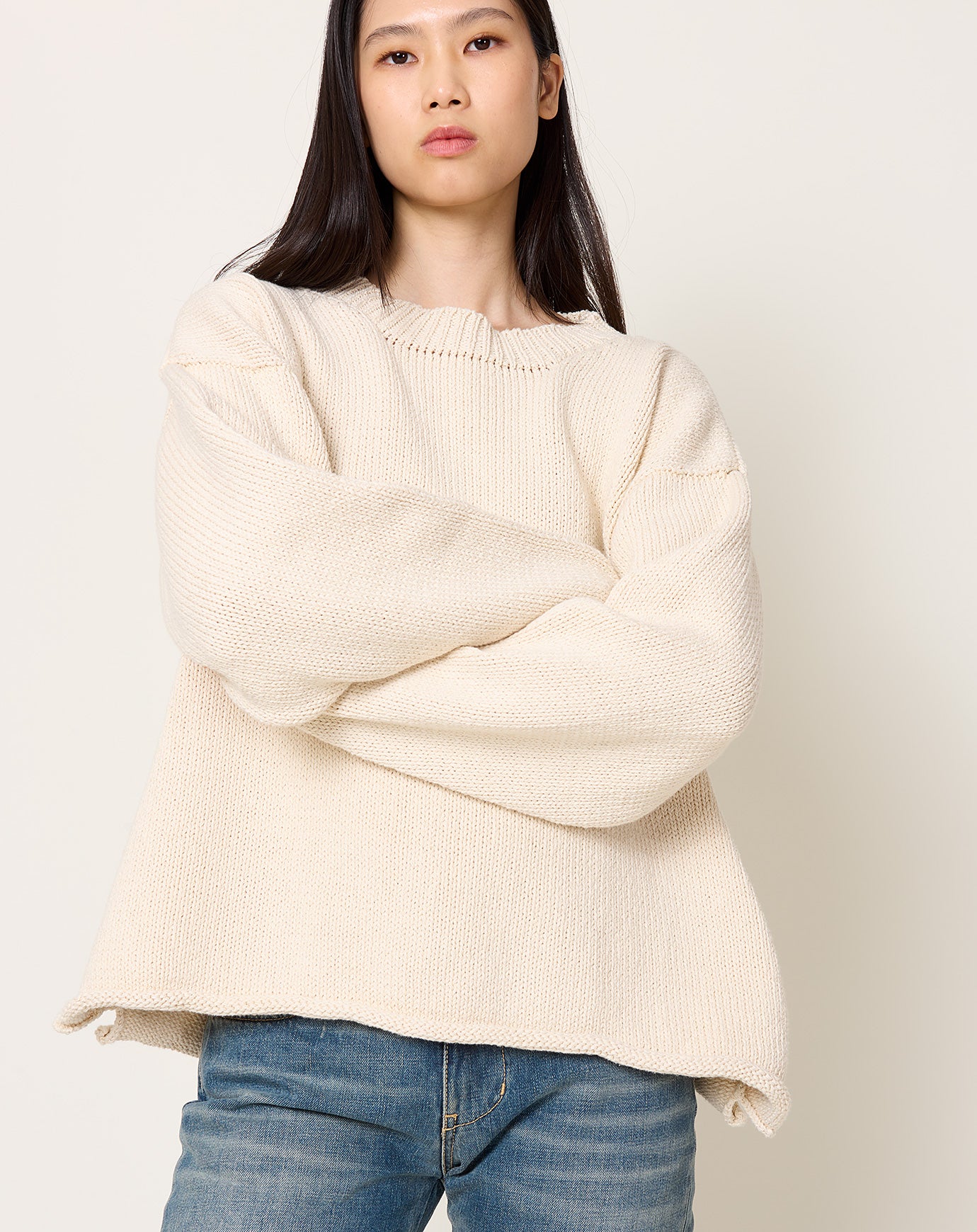 Cawley Abel Crewneck Pullover in Ecru