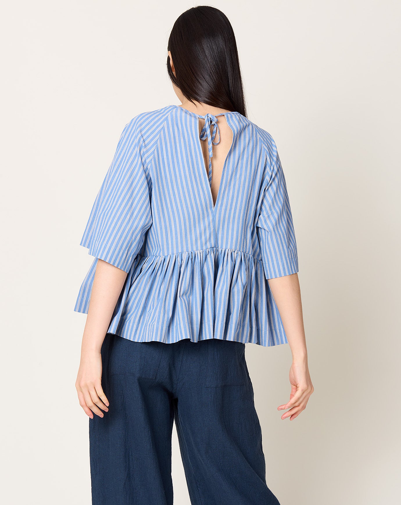 Cawley Delilah Top in Japanese Striped Cotton