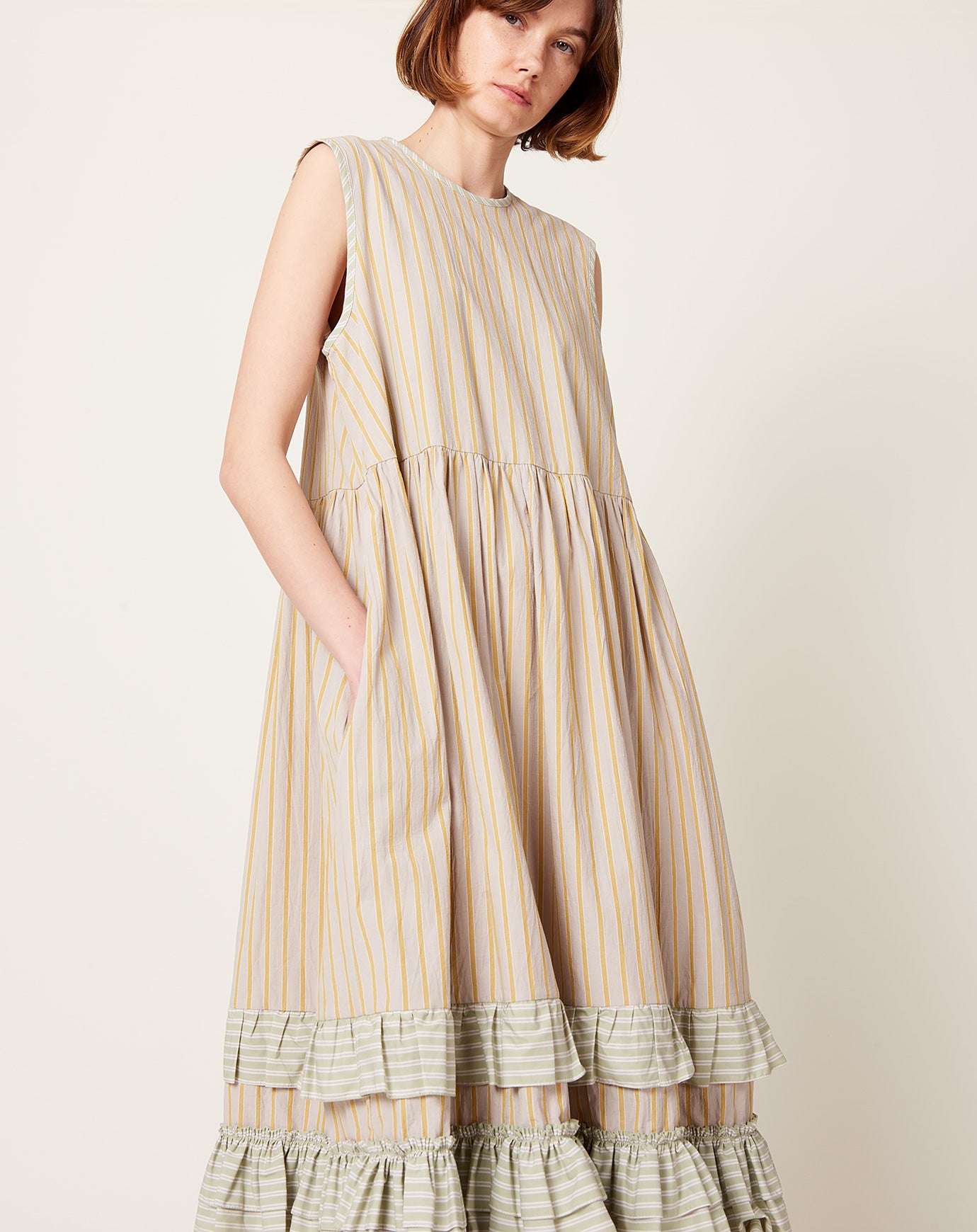 Cawley Genevieve Dress in Sun Grey