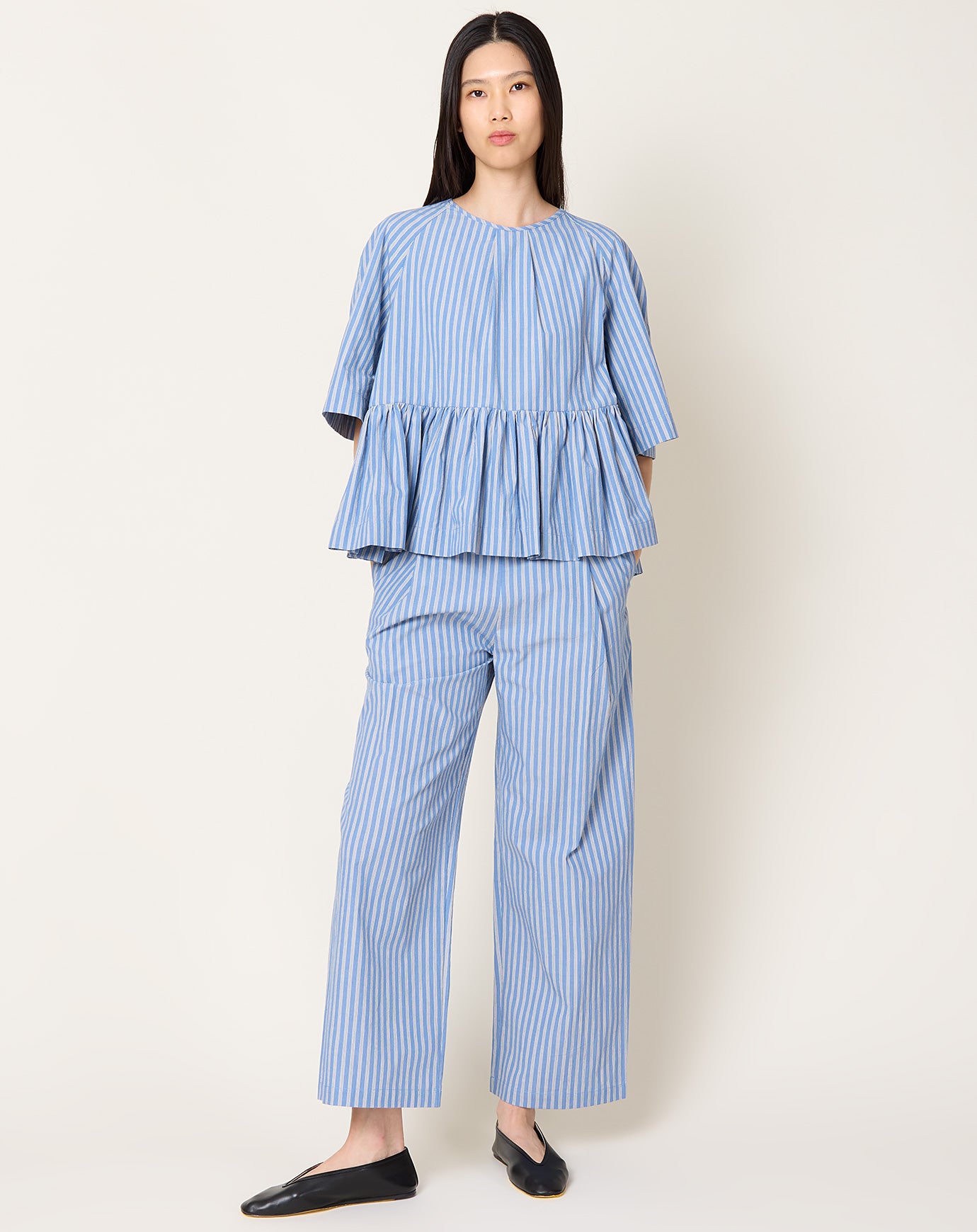 Cawley Georgia Trouser in Japanese Striped Cotton