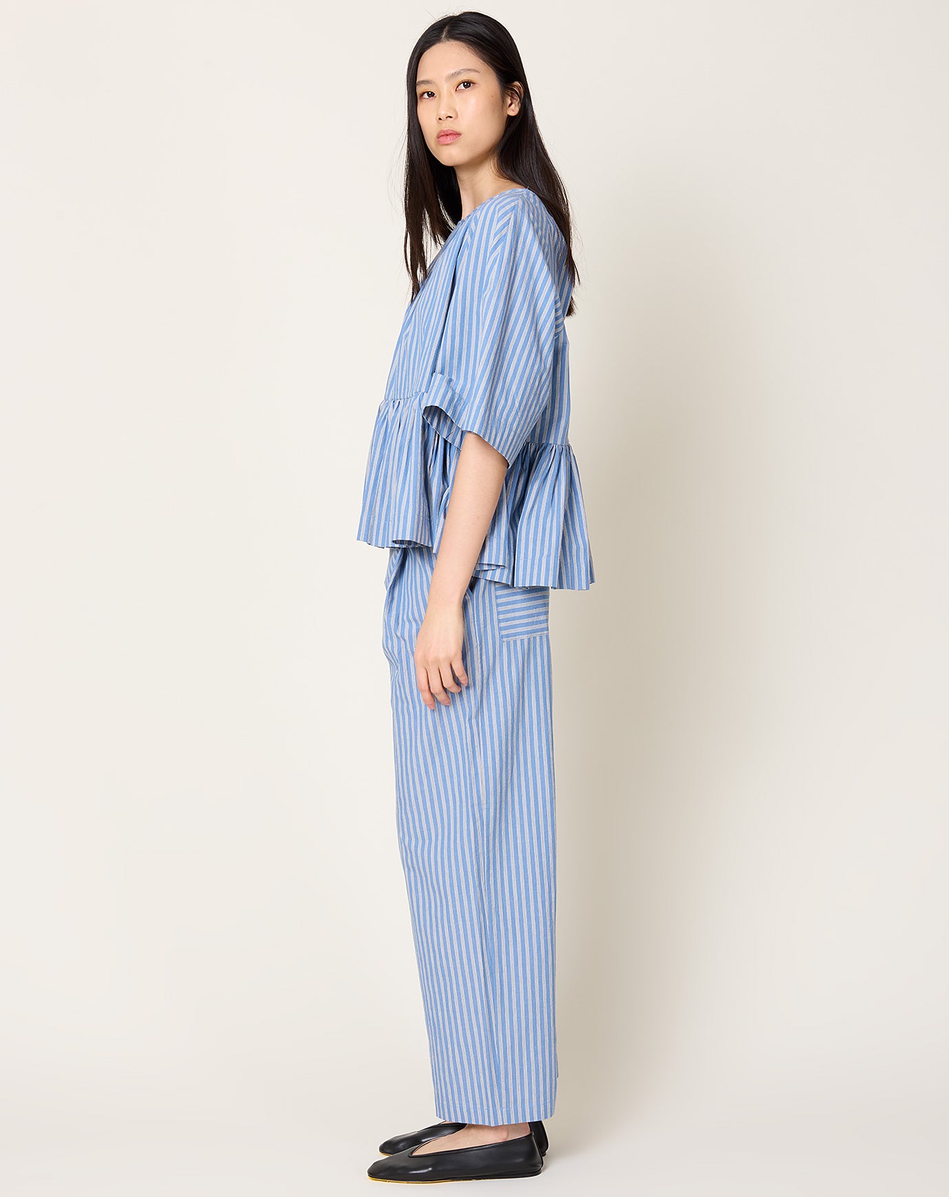 Cawley Georgia Trouser in Japanese Striped Cotton