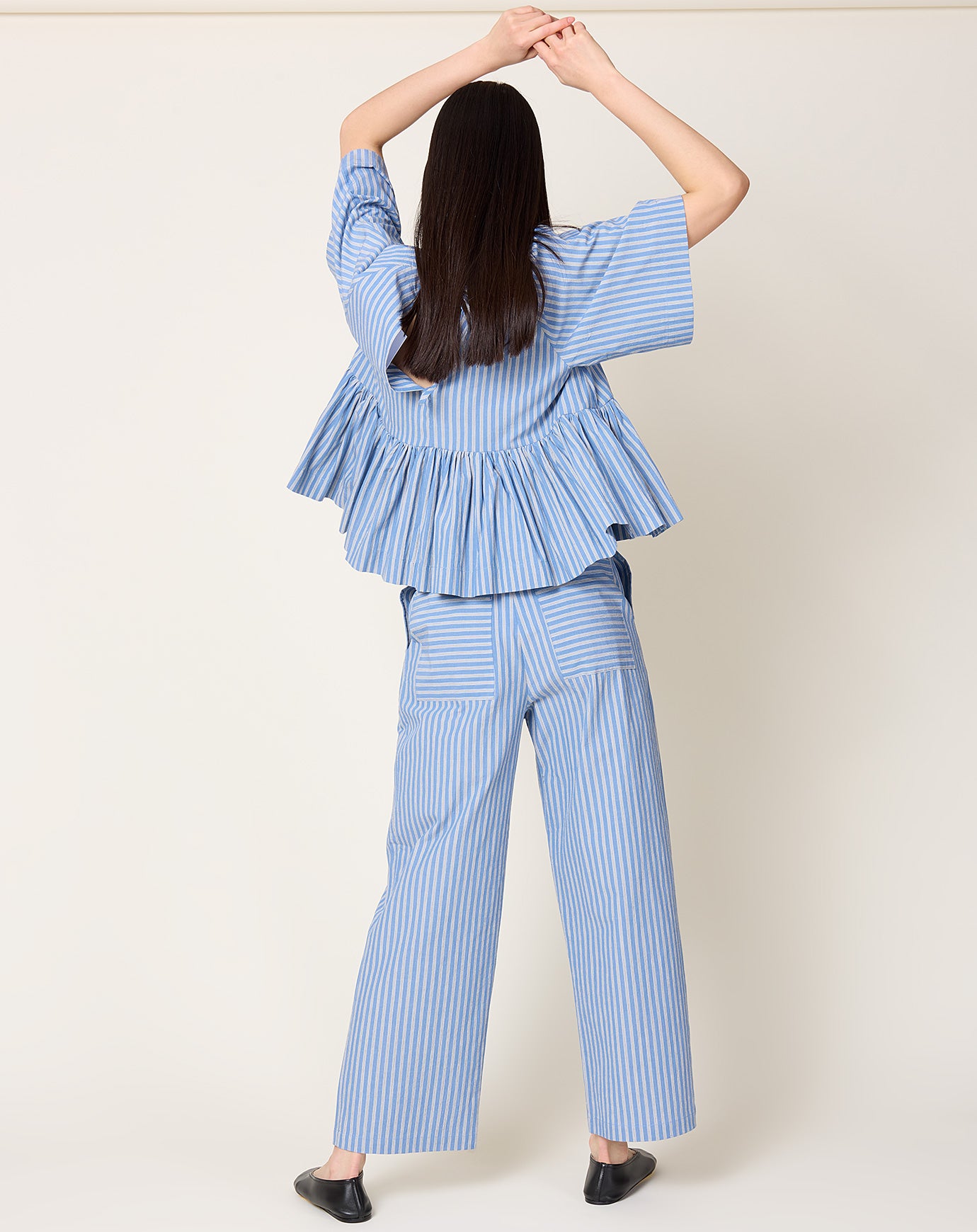 Cawley Georgia Trouser in Japanese Striped Cotton