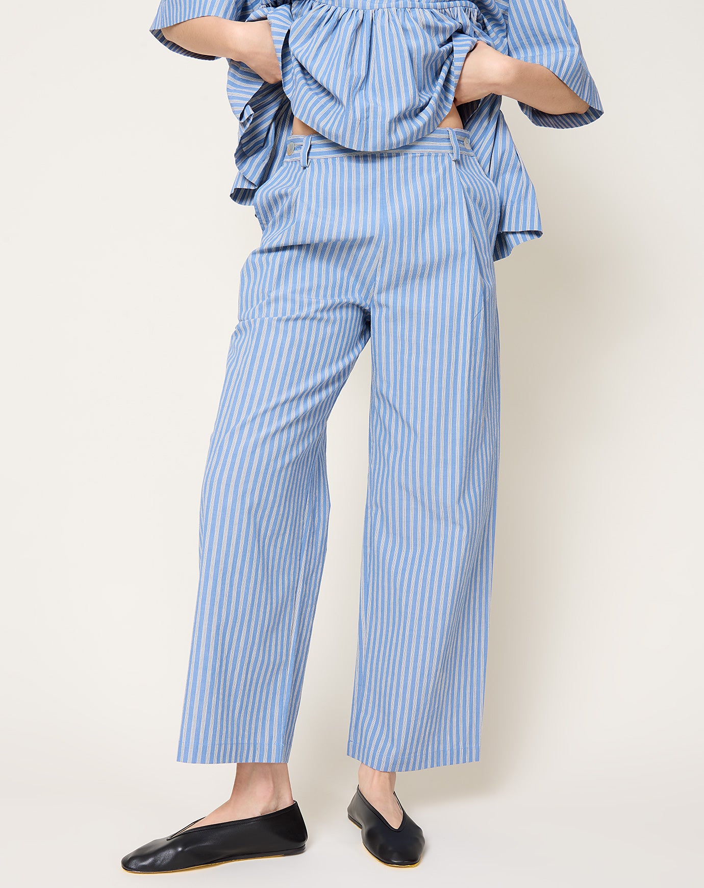 Cawley Georgia Trouser in Japanese Striped Cotton