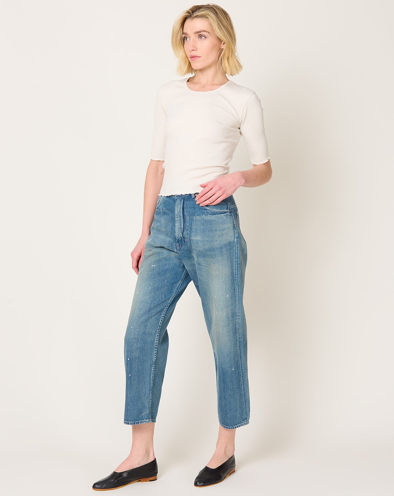 Chimala Selvedge Denim Ranch Pants in Work Light Blue