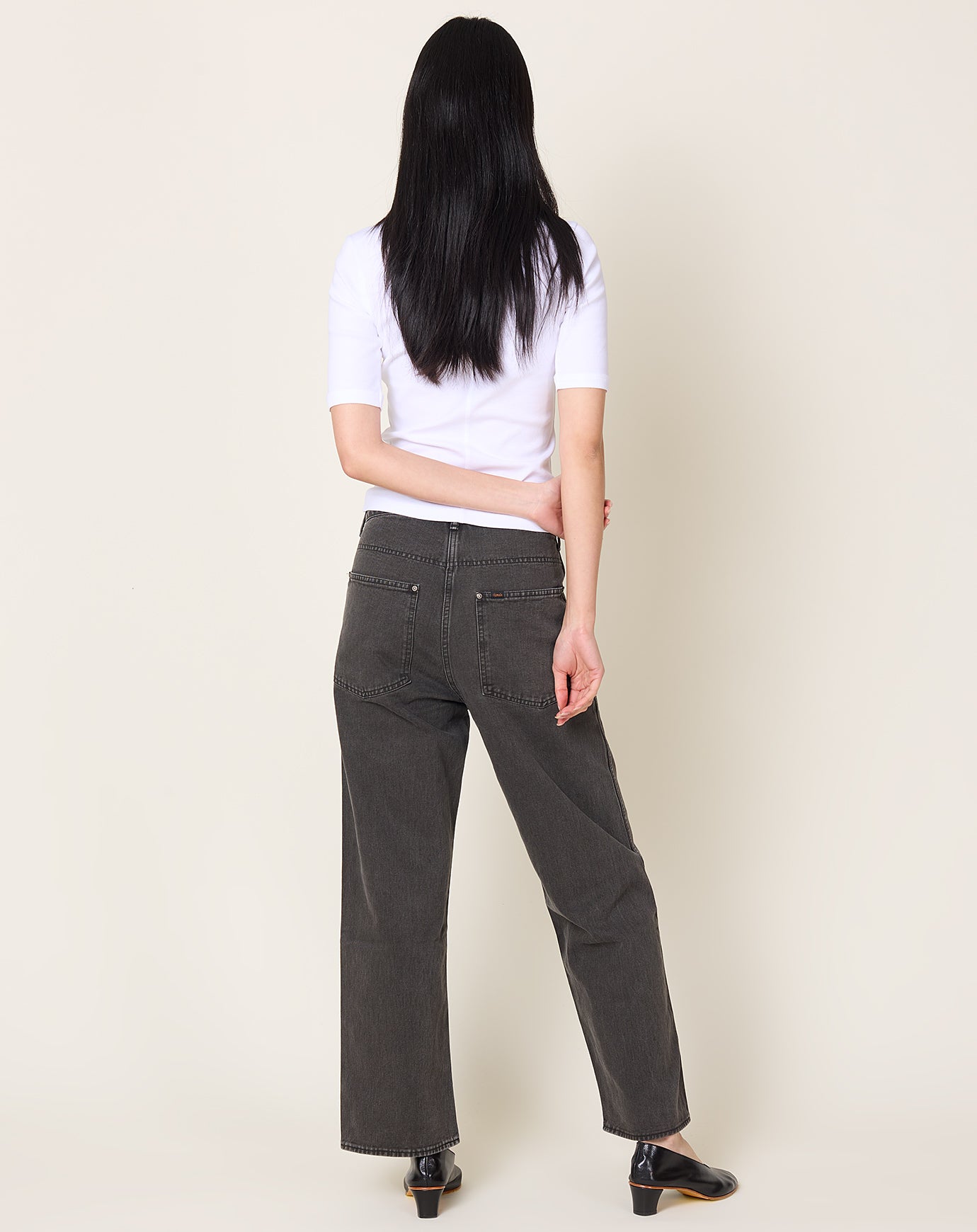 Chimala Waist Adjustable Denim Pants in Charcoal