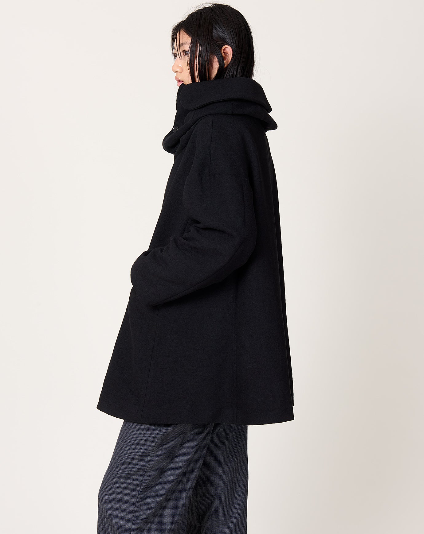 Comme des Garçons Comme des Garçons Fold Collar Coat in Black