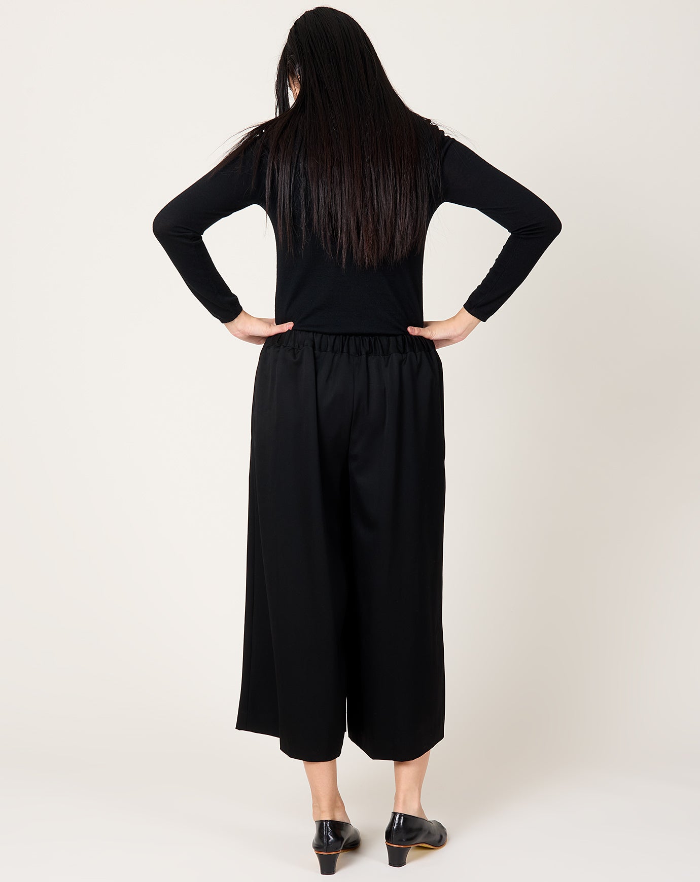 Comme des Garçons Comme des Garçons Wide Wool Doeskin Pant in Black