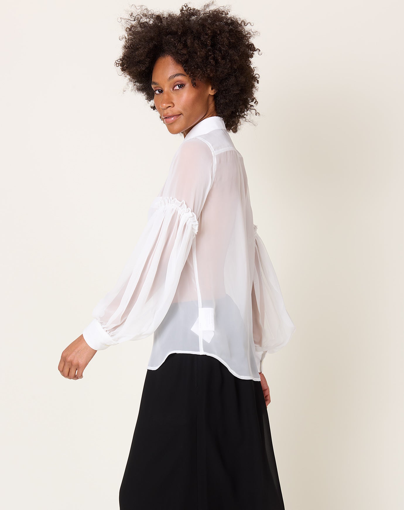 Comme des Garçons Comme des Garçons  Chiffon Blouse in Off White