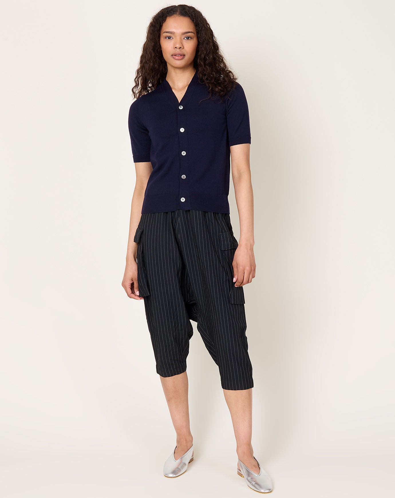 Comme des Garçons Comme des Garçons Short Sleeve Cardigan in Navy