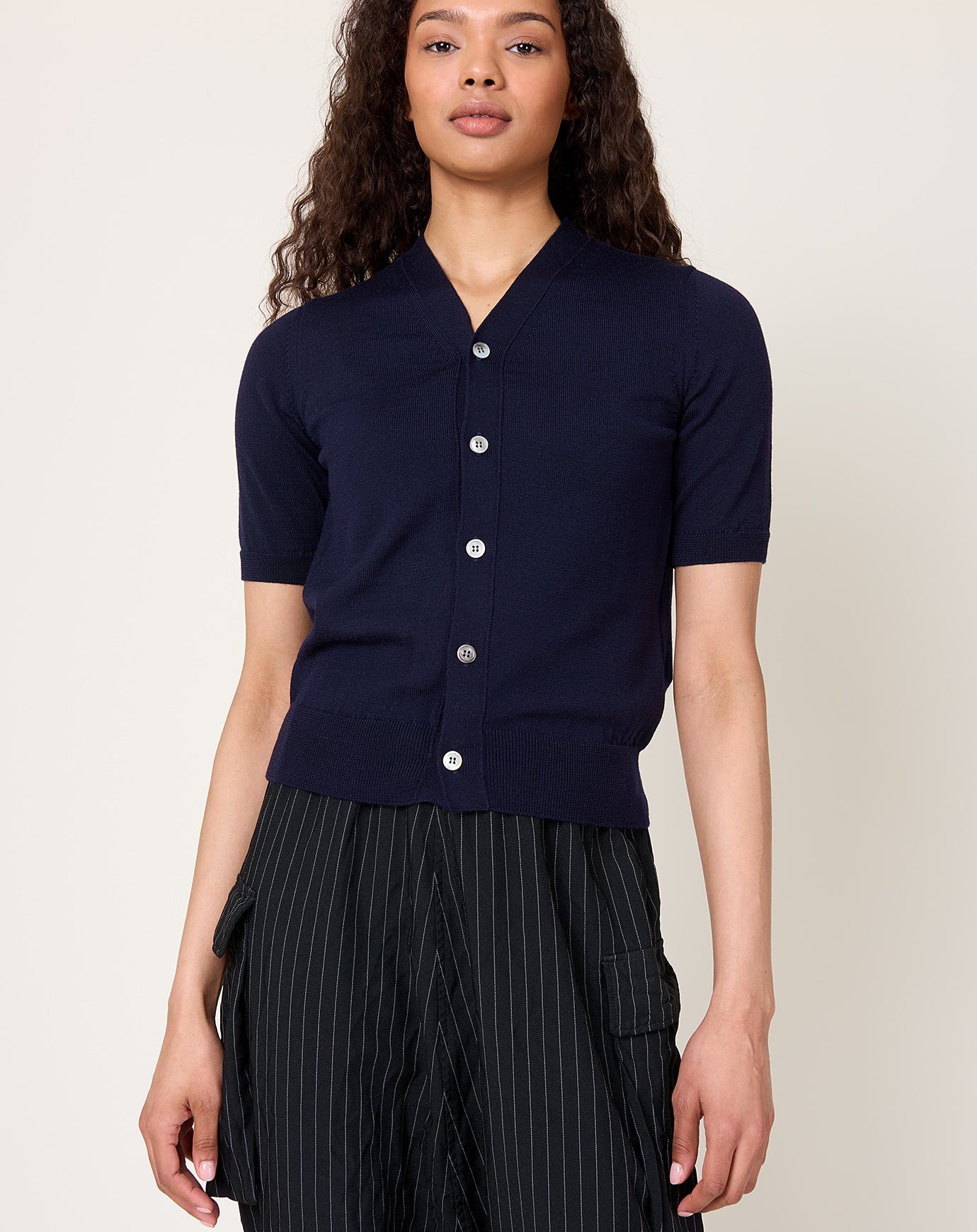 Comme des Garçons Comme des Garçons Short Sleeve Cardigan in Navy