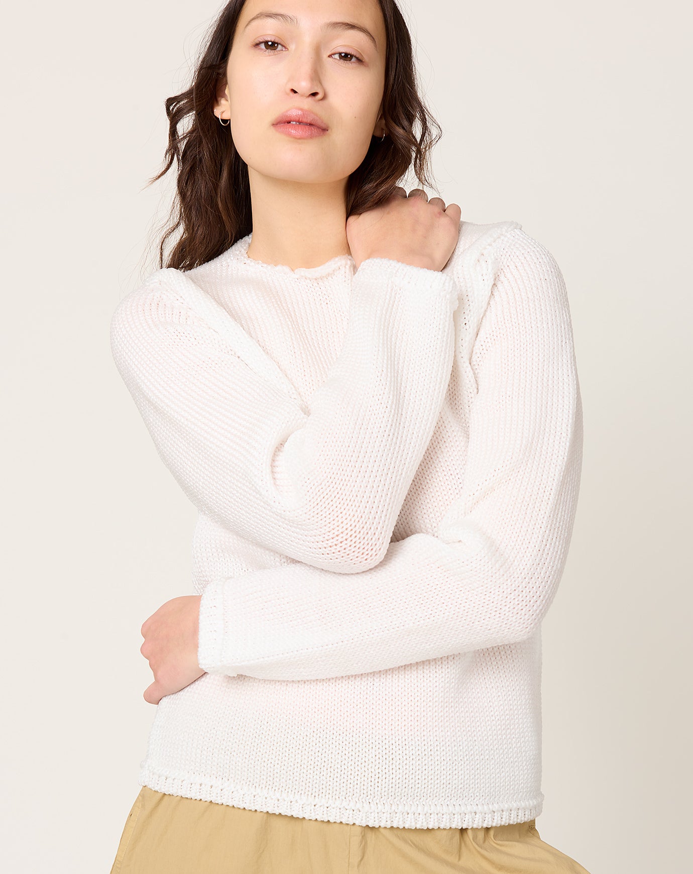Comme des Garçons Comme des Garçons Open Knit Nylon Crewneck in White