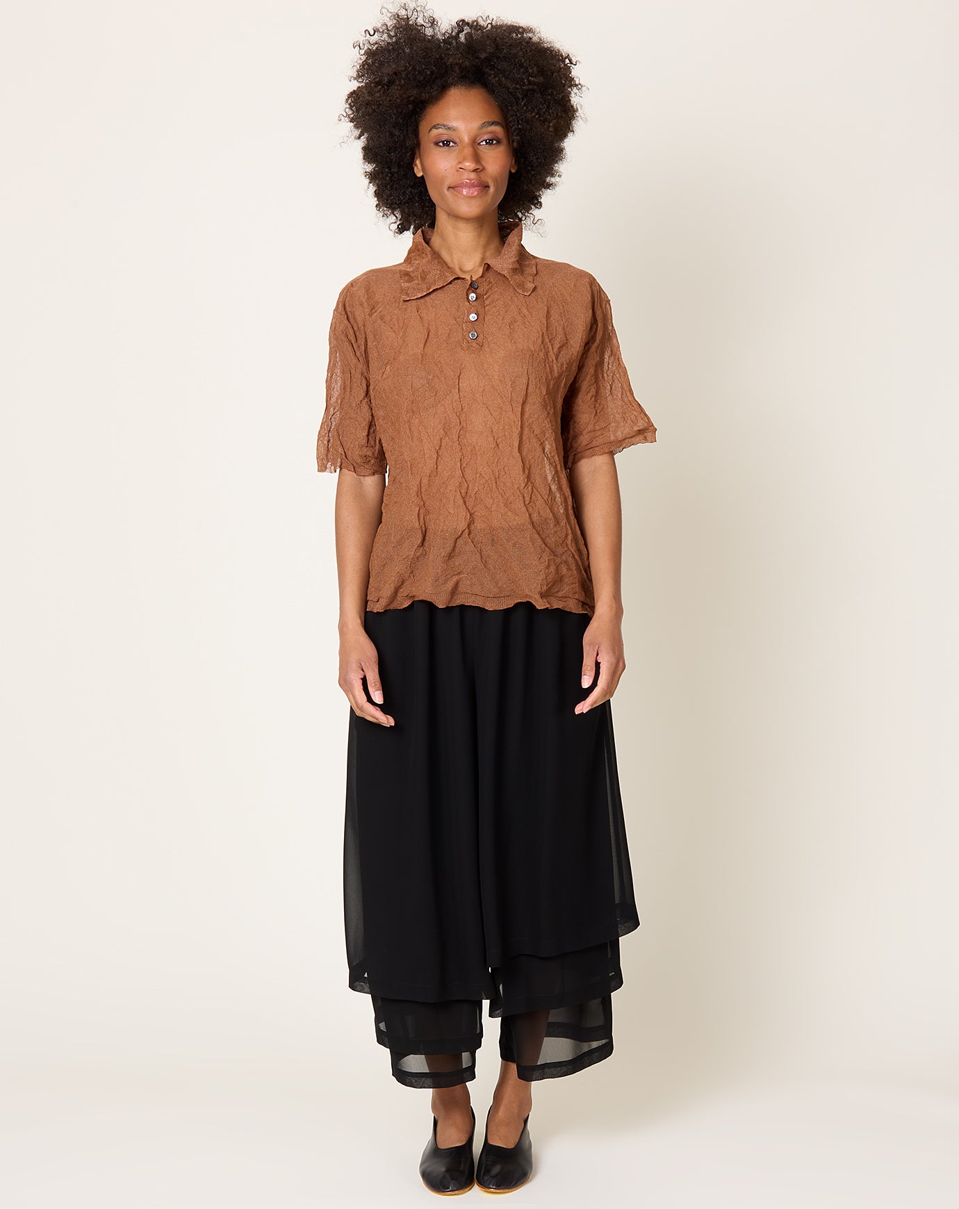 Comme des Garçons Comme des Garçons Chiffon Layer Pants in Black