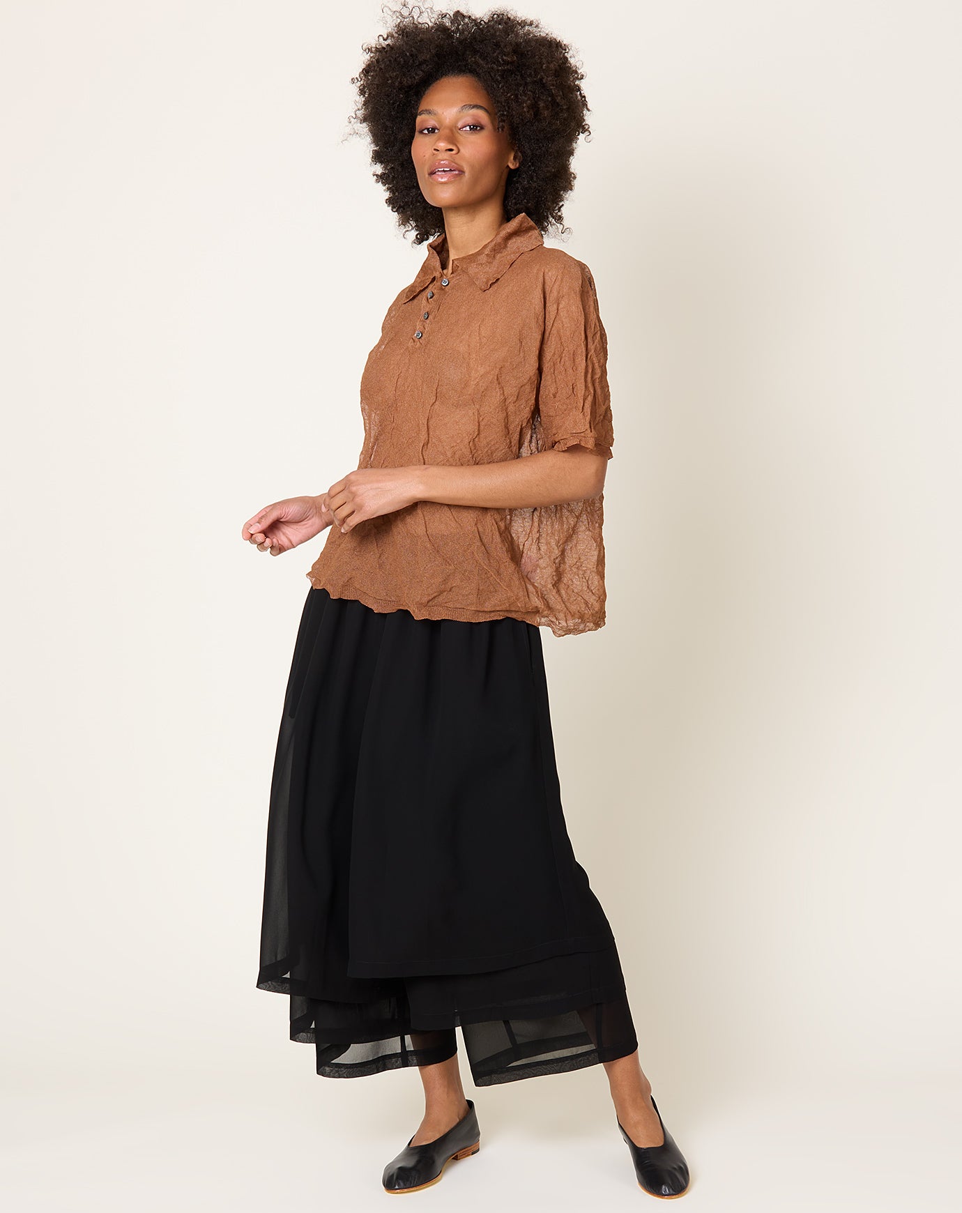 Comme des Garçons Comme des Garçons Chiffon Layer Pants in Black