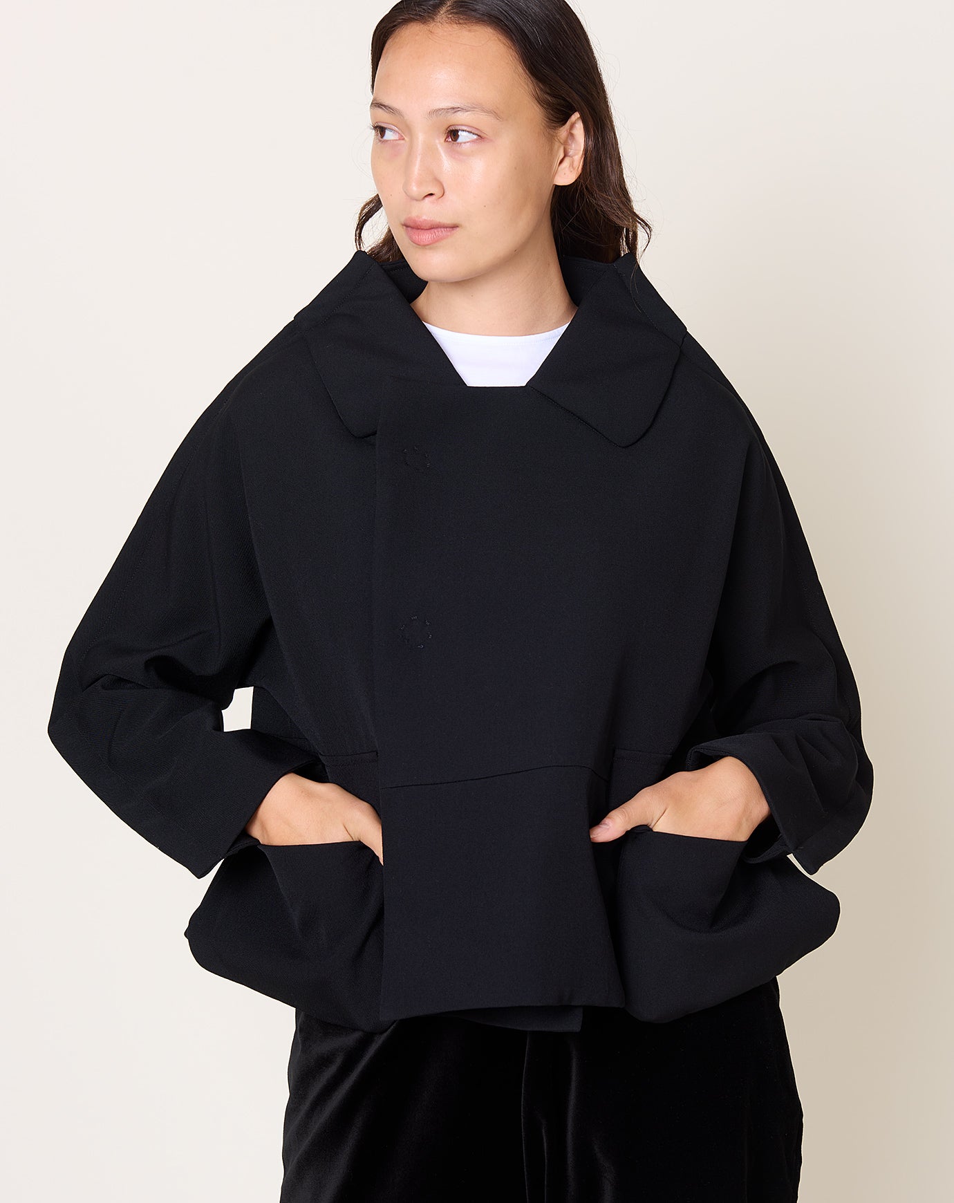 Comme des Garçons Comme des Garçons Wool Gabardine Jacket in Black