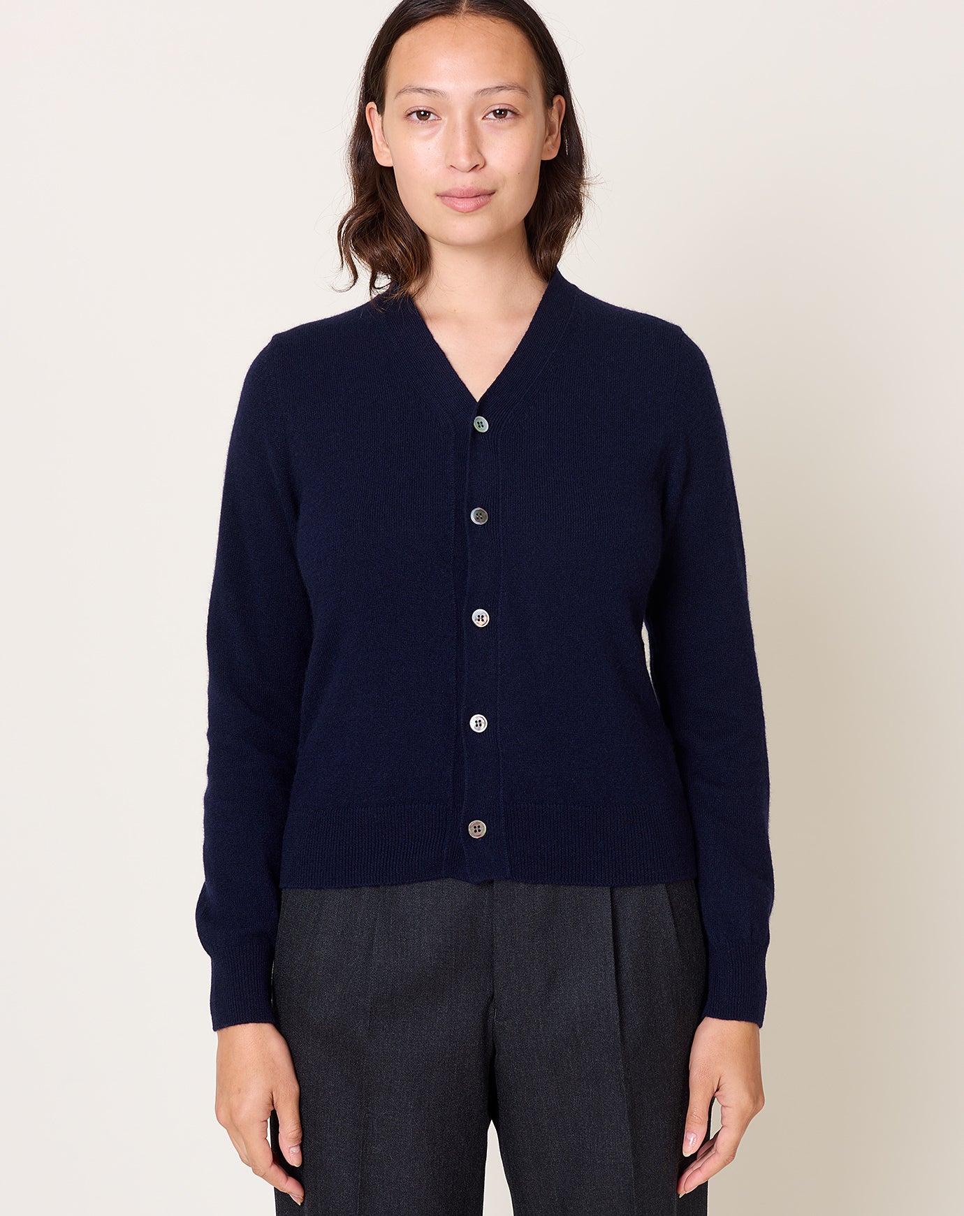 Comme des Garçons Comme des Garçons Cashmere V-neck Cardigan in Navy
