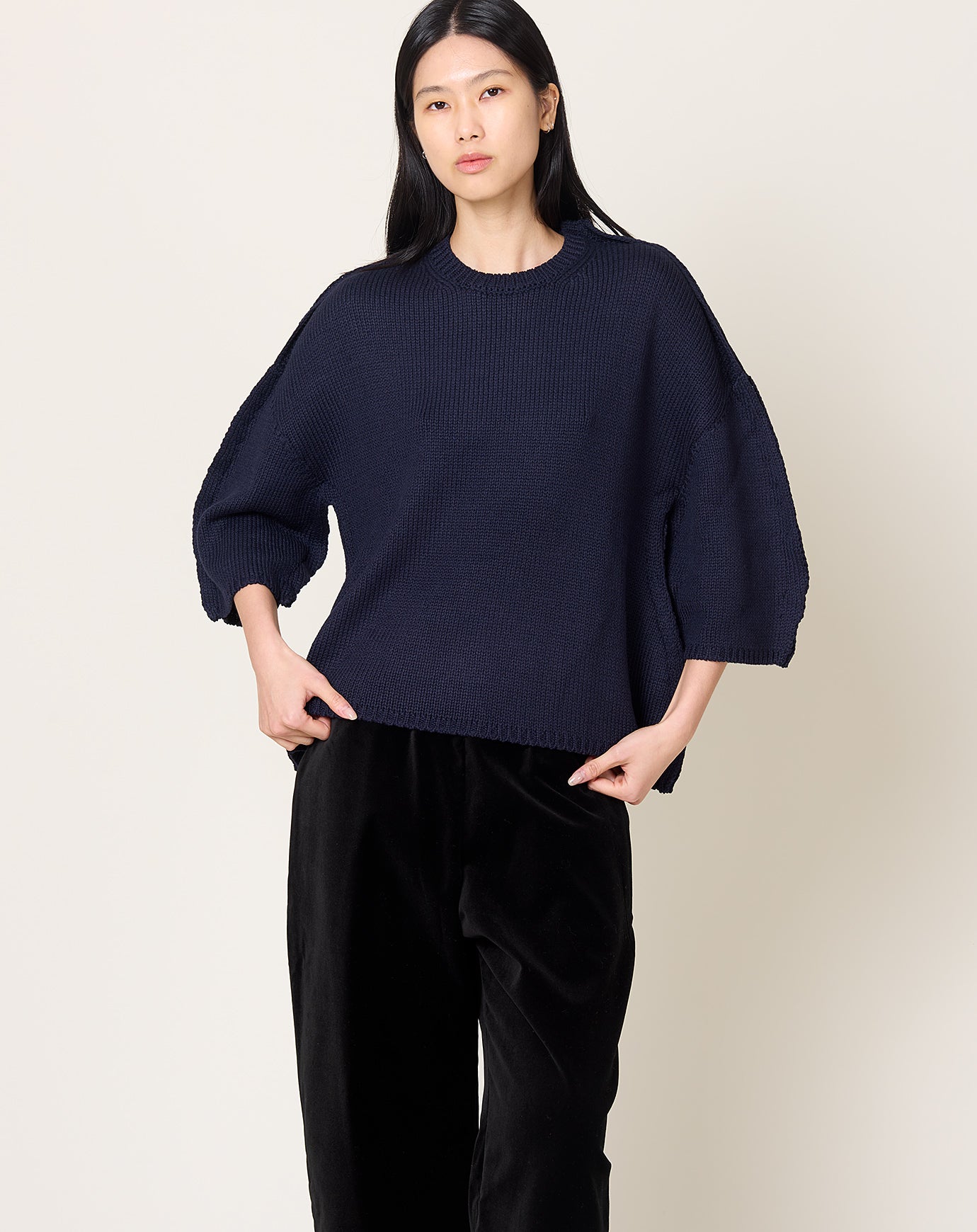 Comme des Garçons Comme des Garçons Mandarin Collar Dress in Navy