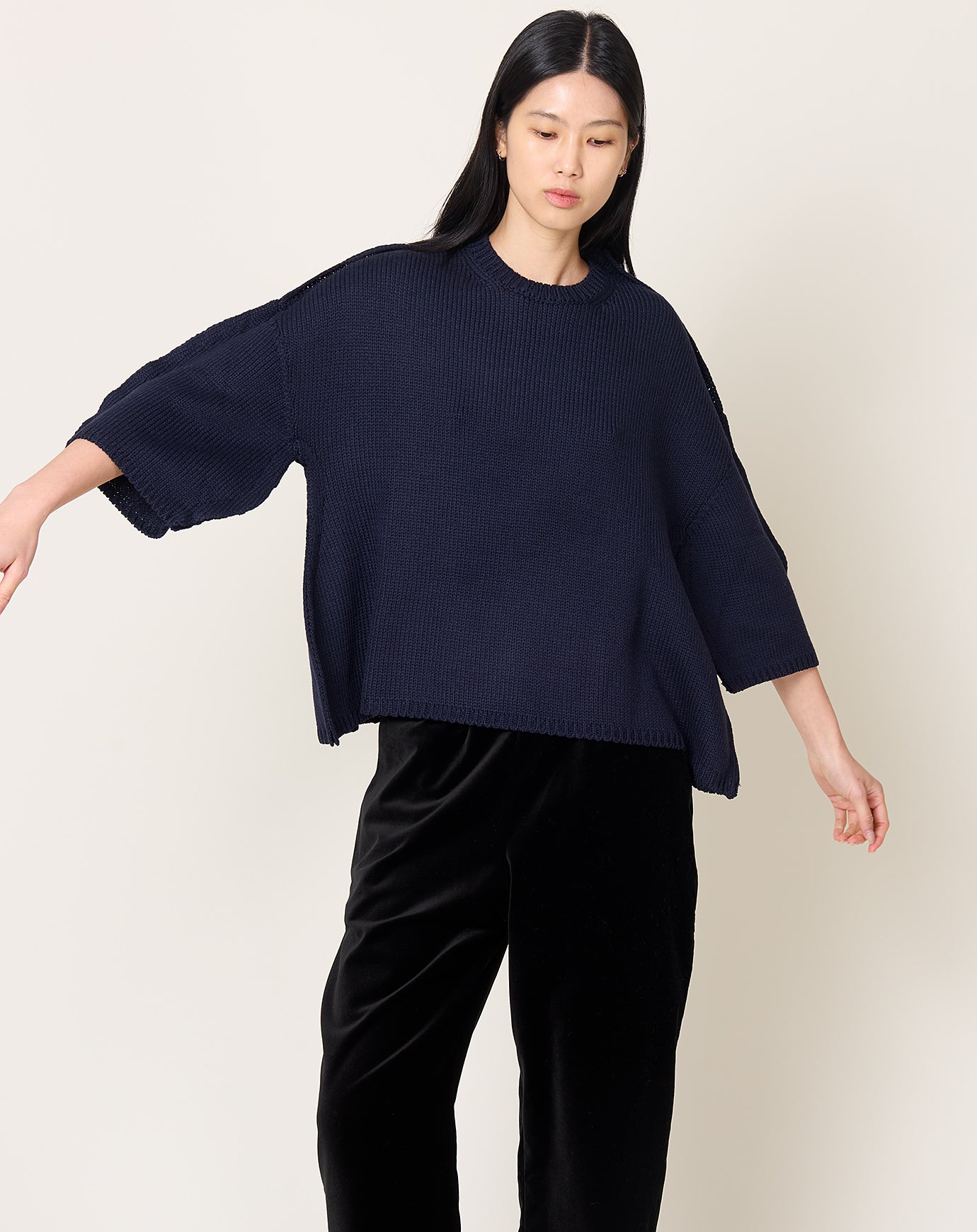 Comme des Garçons Comme des Garçons Mandarin Collar Dress in Navy