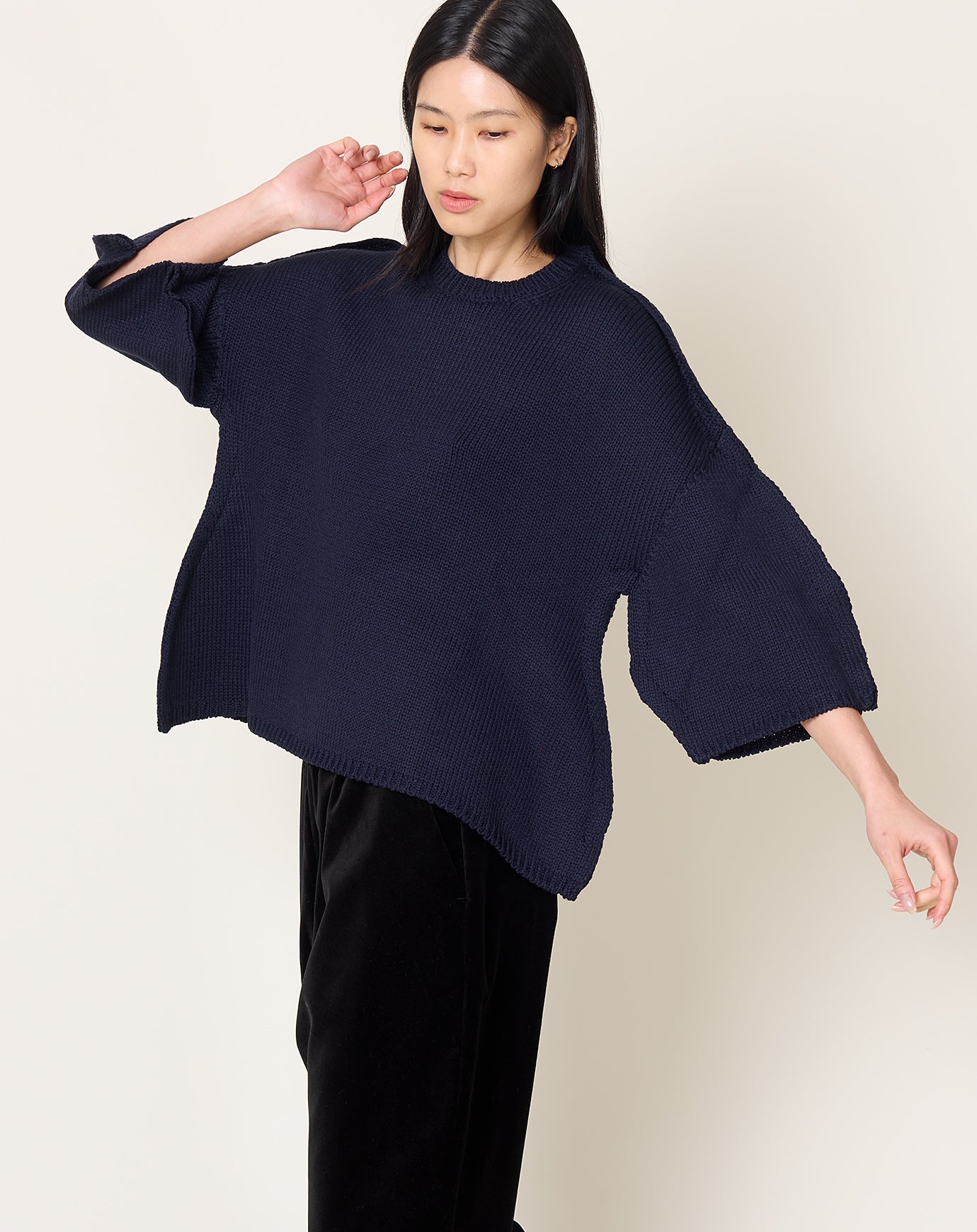 Comme des Garçons Comme des Garçons Mandarin Collar Dress in Navy